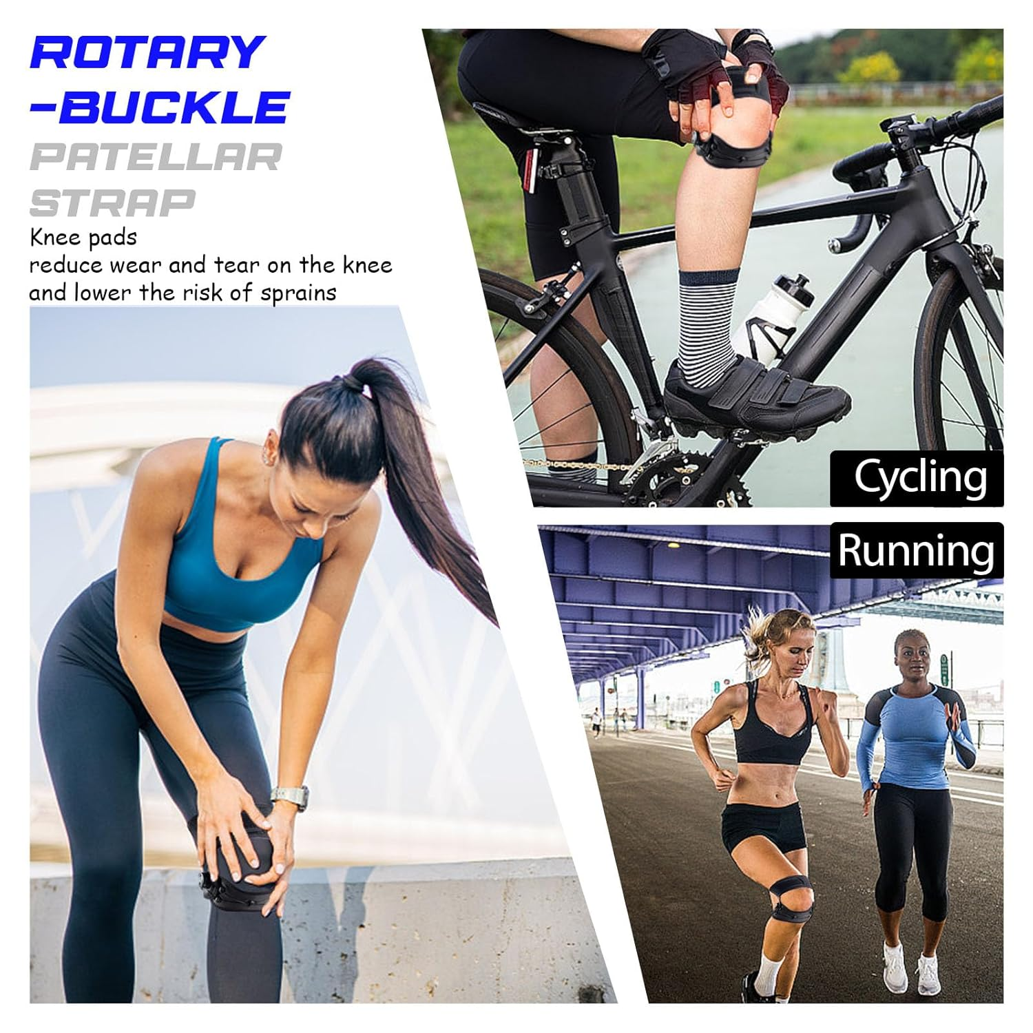 Knee Brace with Rotating Buckle & Silicone Gel Pad - Adjustable Open-Patella Knee Support for Arthritis Pain Relief, Meniscus Tear Recovery, Running Knee Protection Right-M image number 5