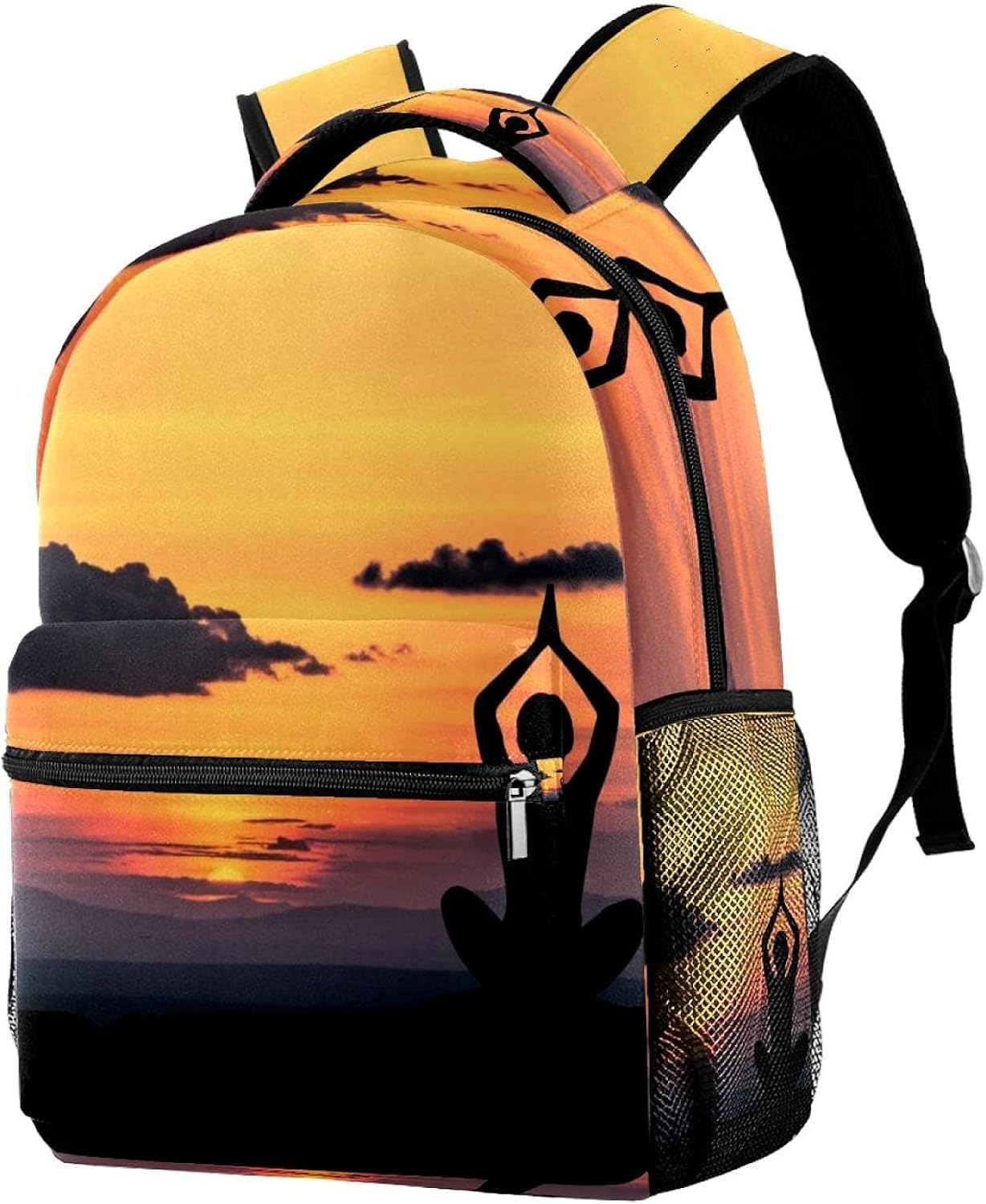 Meditation Zen Chan Yoga Statue Backpack Students Shoulder Bags Travel Bag College School Tote Backpacks image number 4