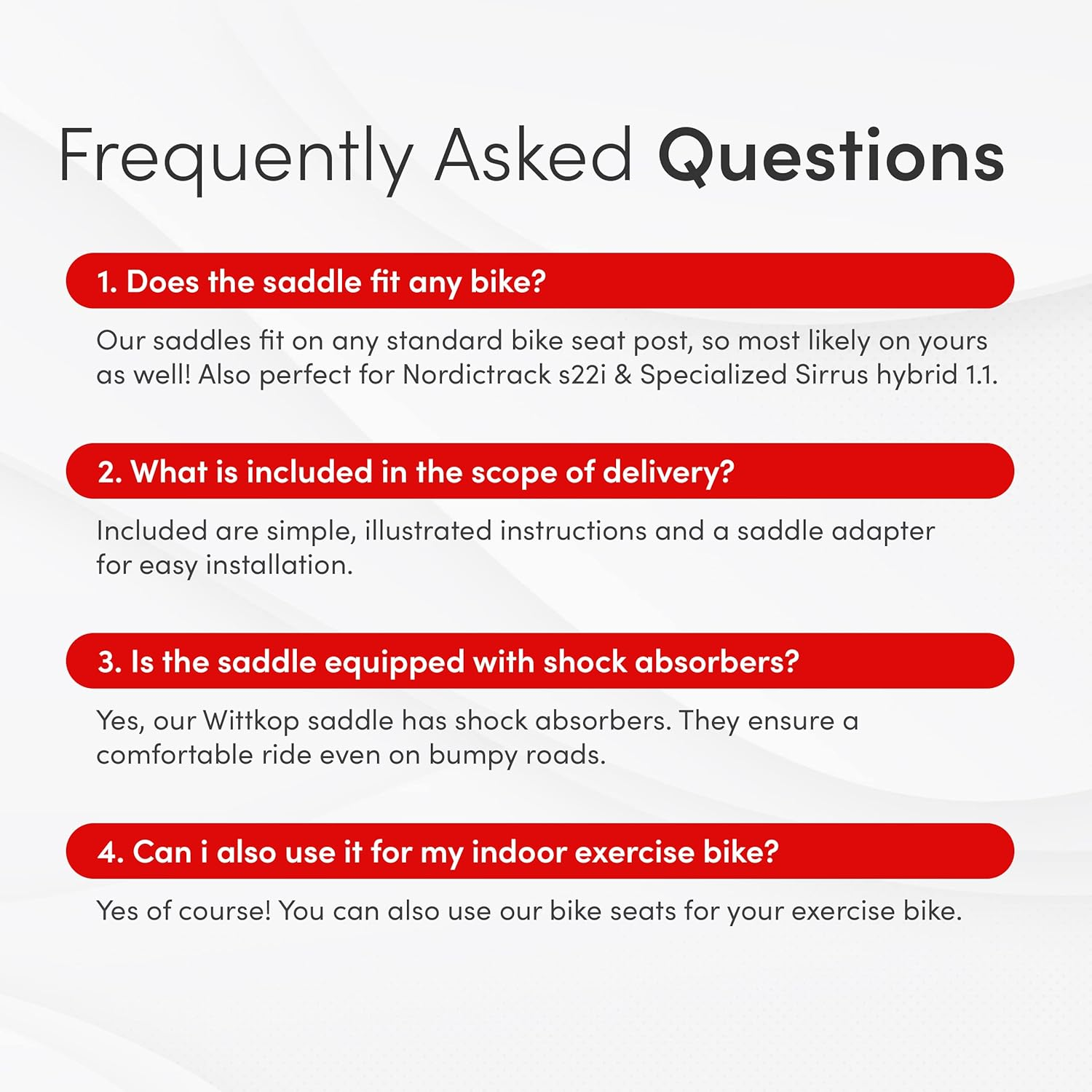 Wittkop Bike Seat I Bicycle Seat for Men and Women, Waterproof Bike Saddle with Innovative 5-Zone-Concept I Exercise Bike Seat for BMX, MTB & Road image number 3