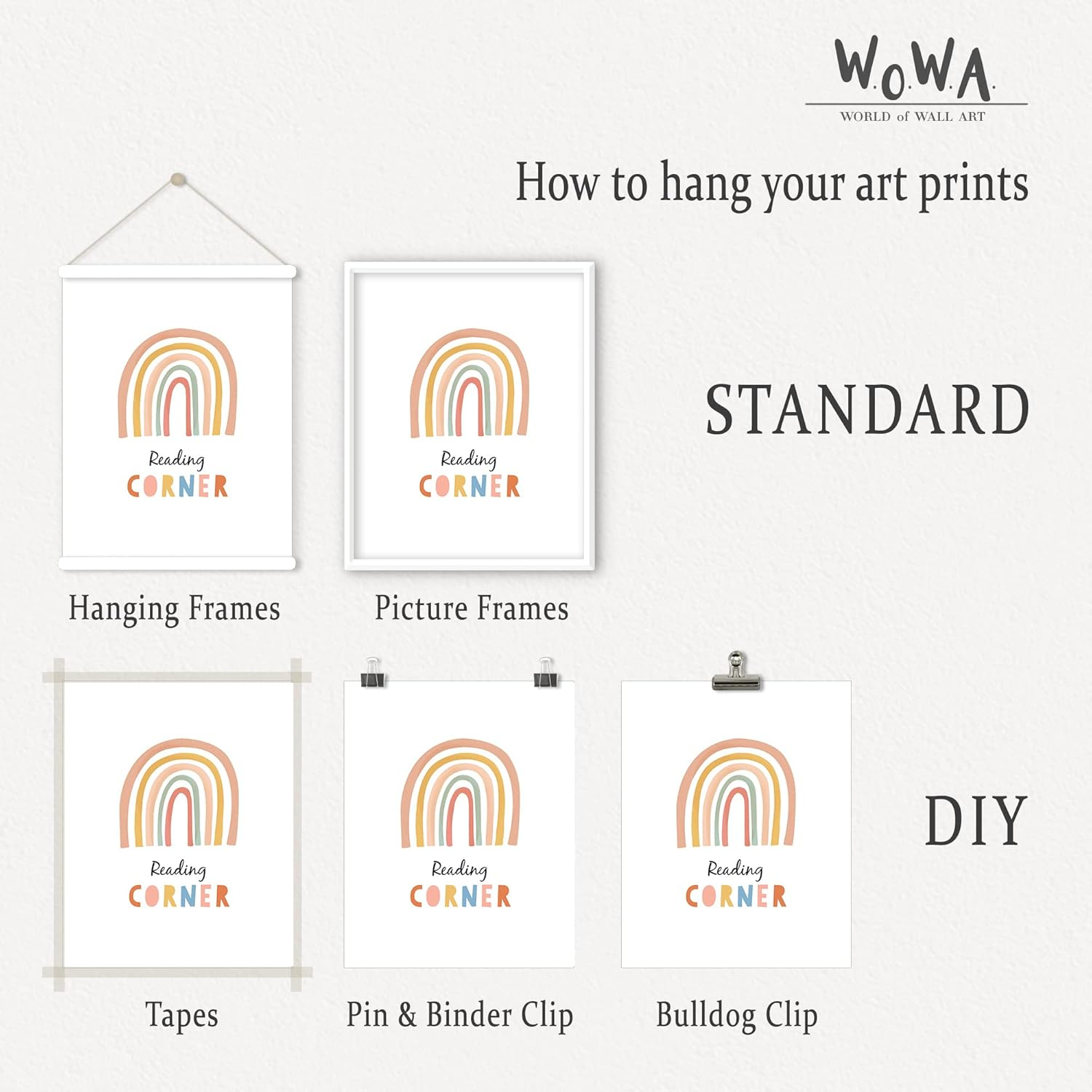 W.O.W.A - Set of 6 Inspirational Reading Quotes Wall Art for Kids' Spaces - Library Decor, Playroom Decorations, Nursery Wall Art, and Playroom Signs (8"X10", UNFRAMED) - Educational image number 4