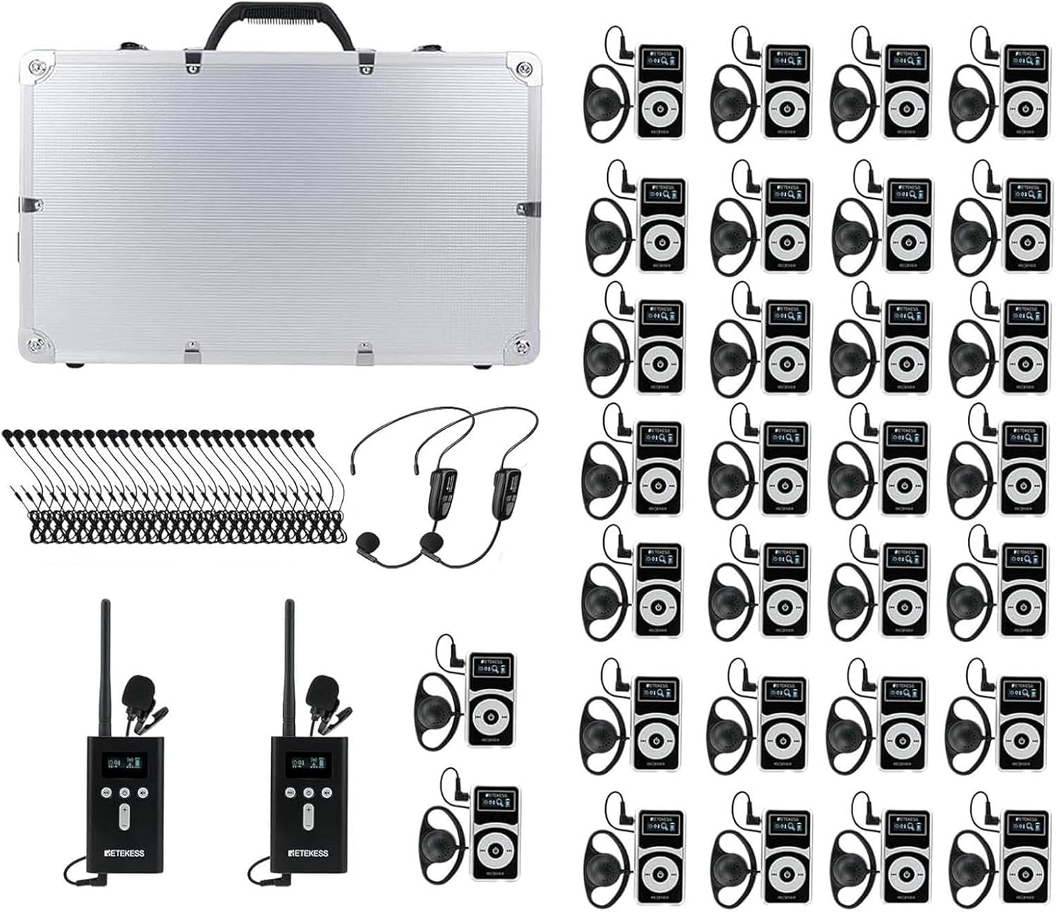 Retekess T130Pro(3Nd Gen T130) Wireless Tour Guide System Headsets, Assisted Listening Devices, Battery Last Long, Noise Reduction, Translation System for School image number 2