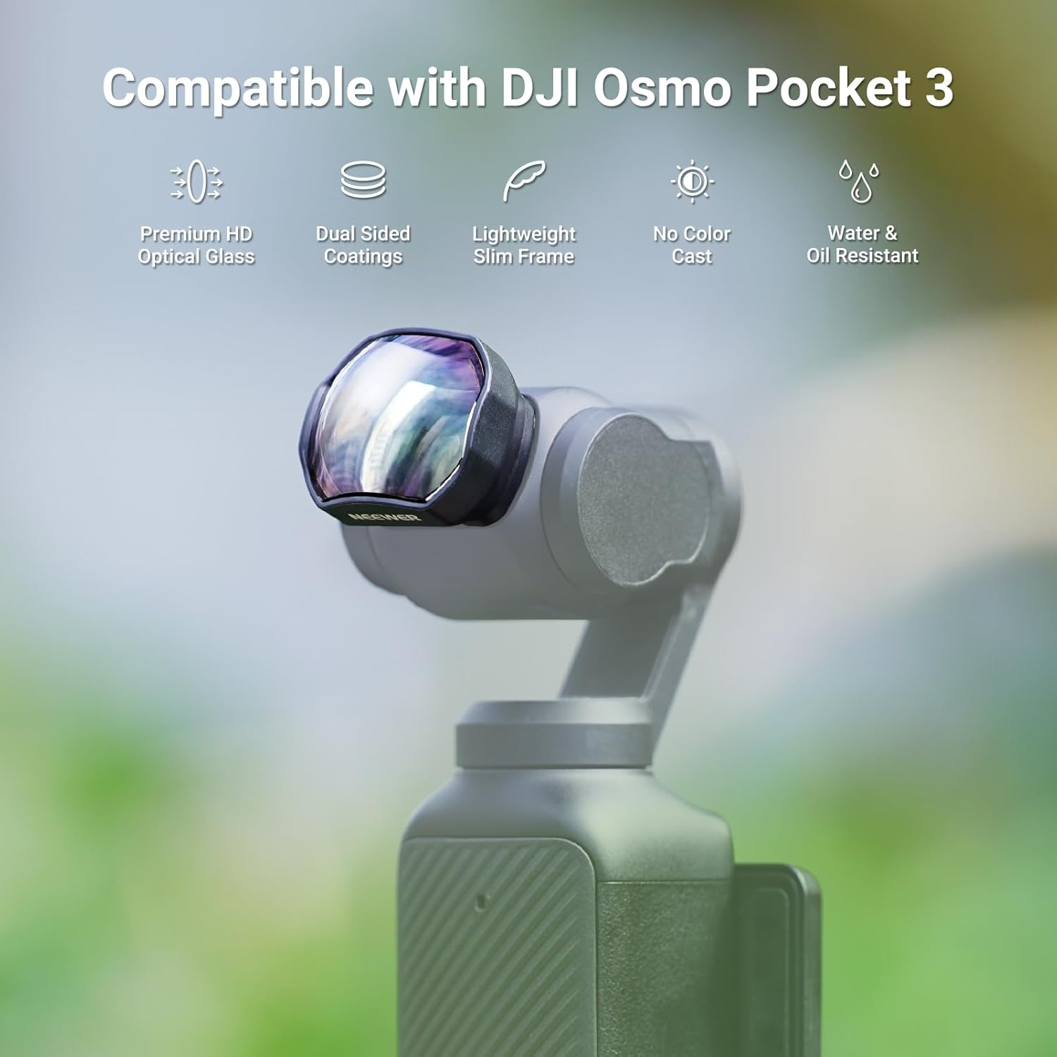 NEEWER 2X Teleconverter Compatible with DJI Osmo Pocket 3 Only, 4 Elements 3 Groups Multicoated HD Optical Glass Magnetic Lens Attachment, Gimbal Action Camera Accessories, LS-84 image number 2