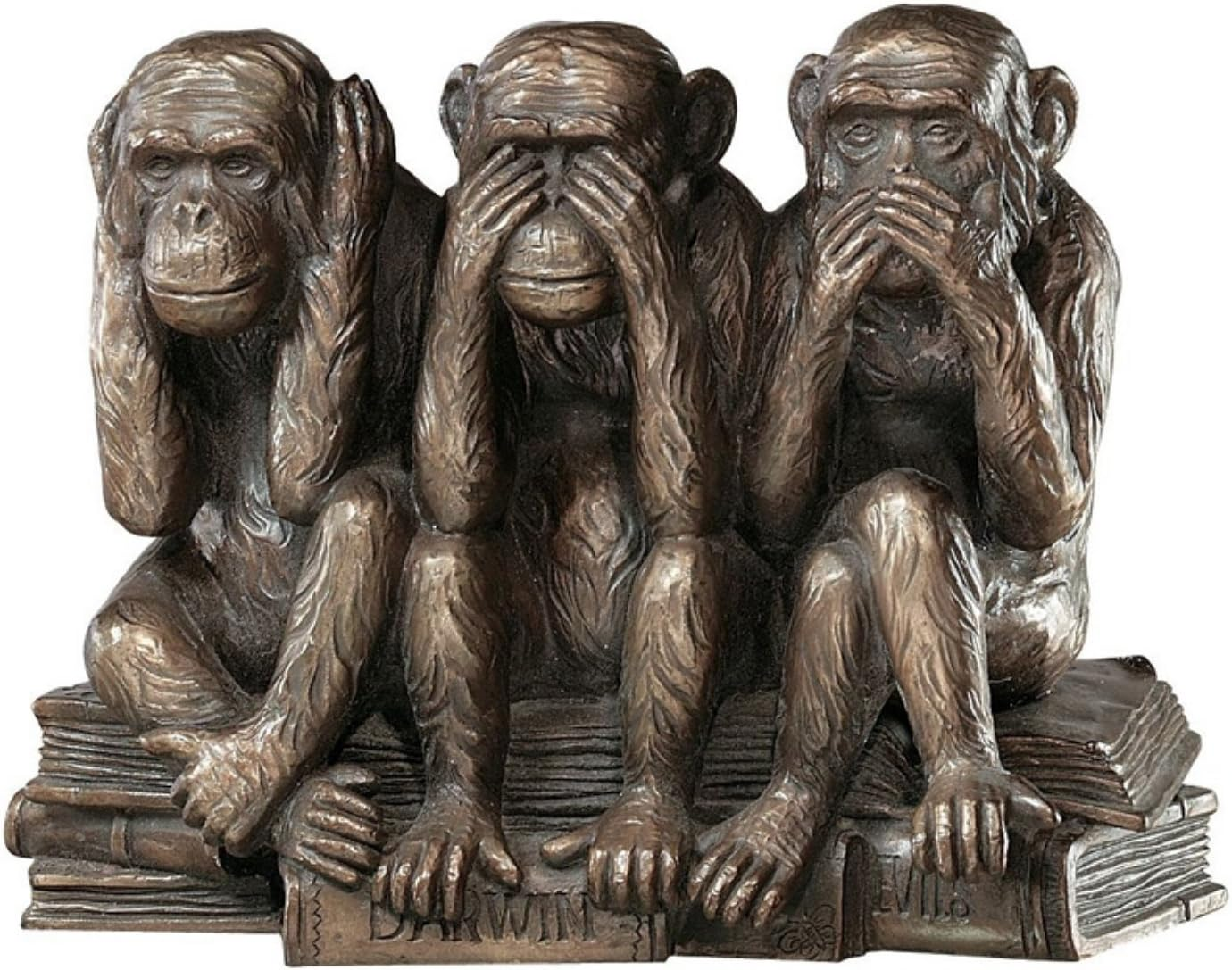 The Hear-No, See-No, Speak-No Evil Monkeys Statue in Faux Bronze [Kitchen] image number 3