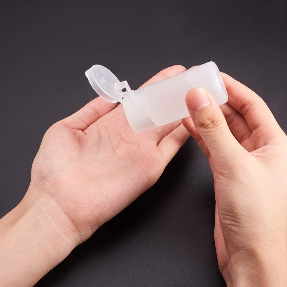 BENECREAT 10 Pack 30Ml 1Oz Small Plastic Flip Cap Sample Bottle Empty Refillable Travel Bottles for Makeup Cosmetic Toiletries Product image number 6