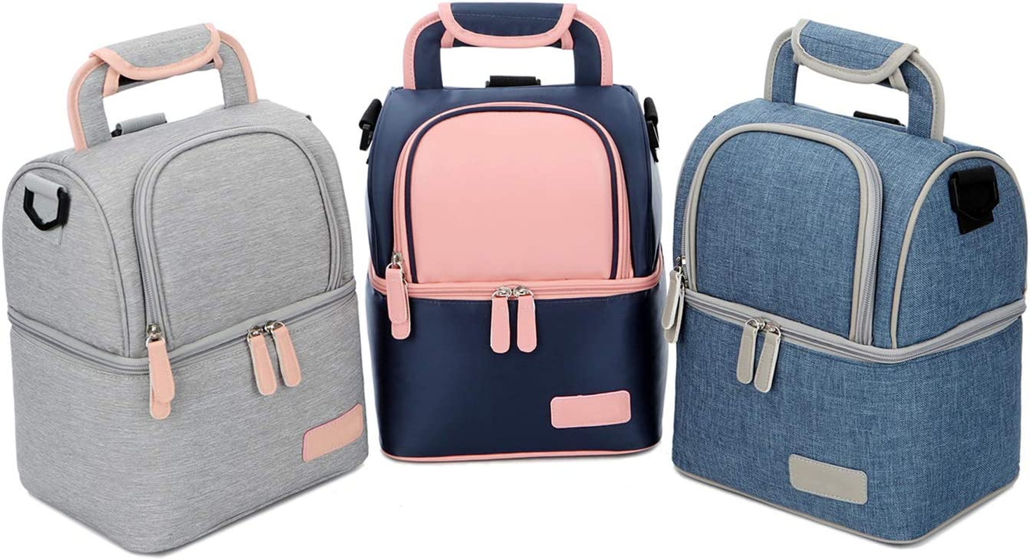 Mengshen Waterproof Breast Milk Baby Bottle Cooler Bag Rucksack - Portable Thermal Insulated Lunch Box/Large Capacity Handbag/Baby Milk Bag Freezer/For Work Mommy Women Men