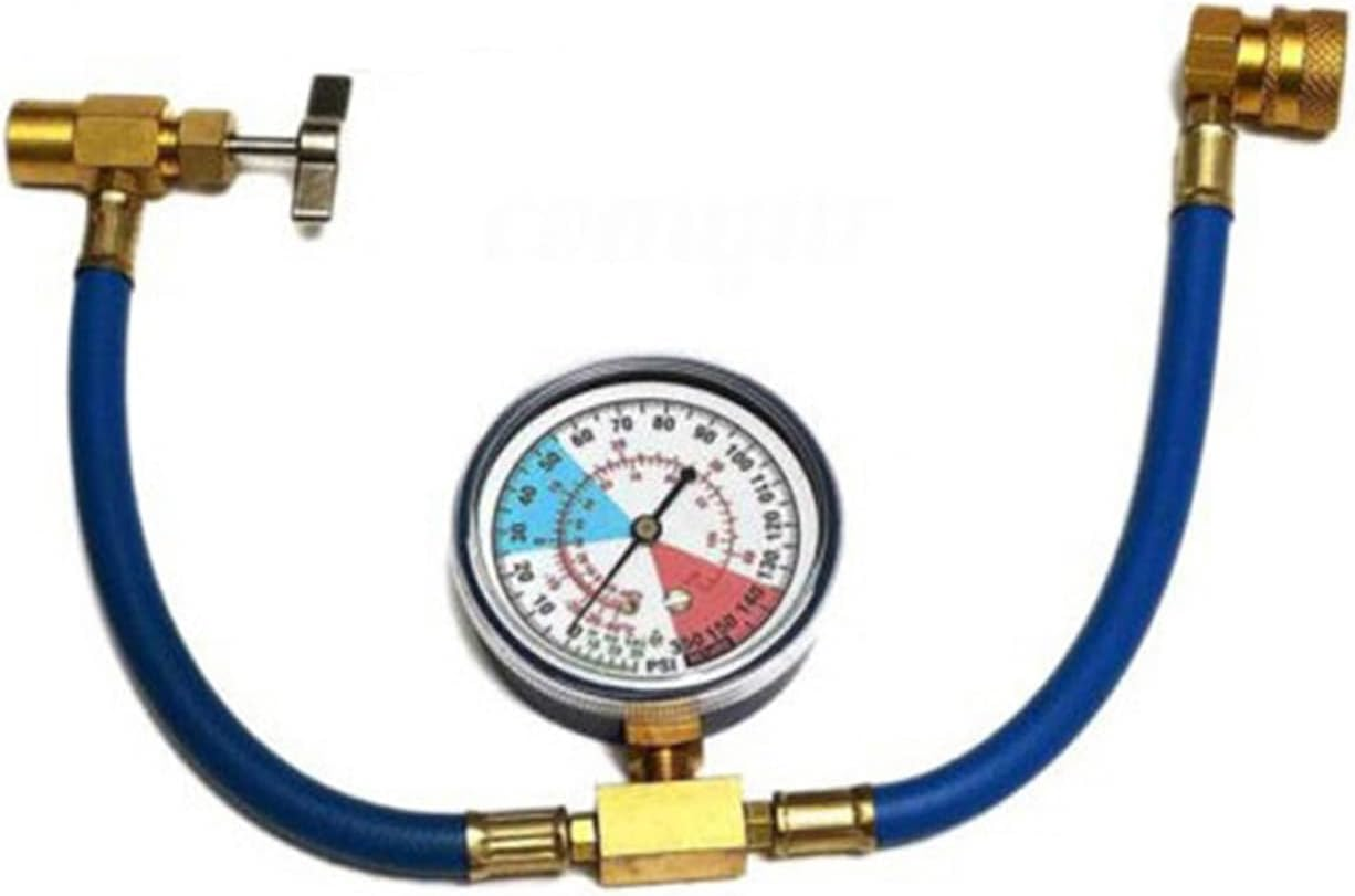 R134A Car Air Conditioning Refrigerant Charging Hose Kit - Fridge Recharge Kit | Fridge Recharge Kit with Pressure Gauge, Perfect for Car AC Air Conditioning