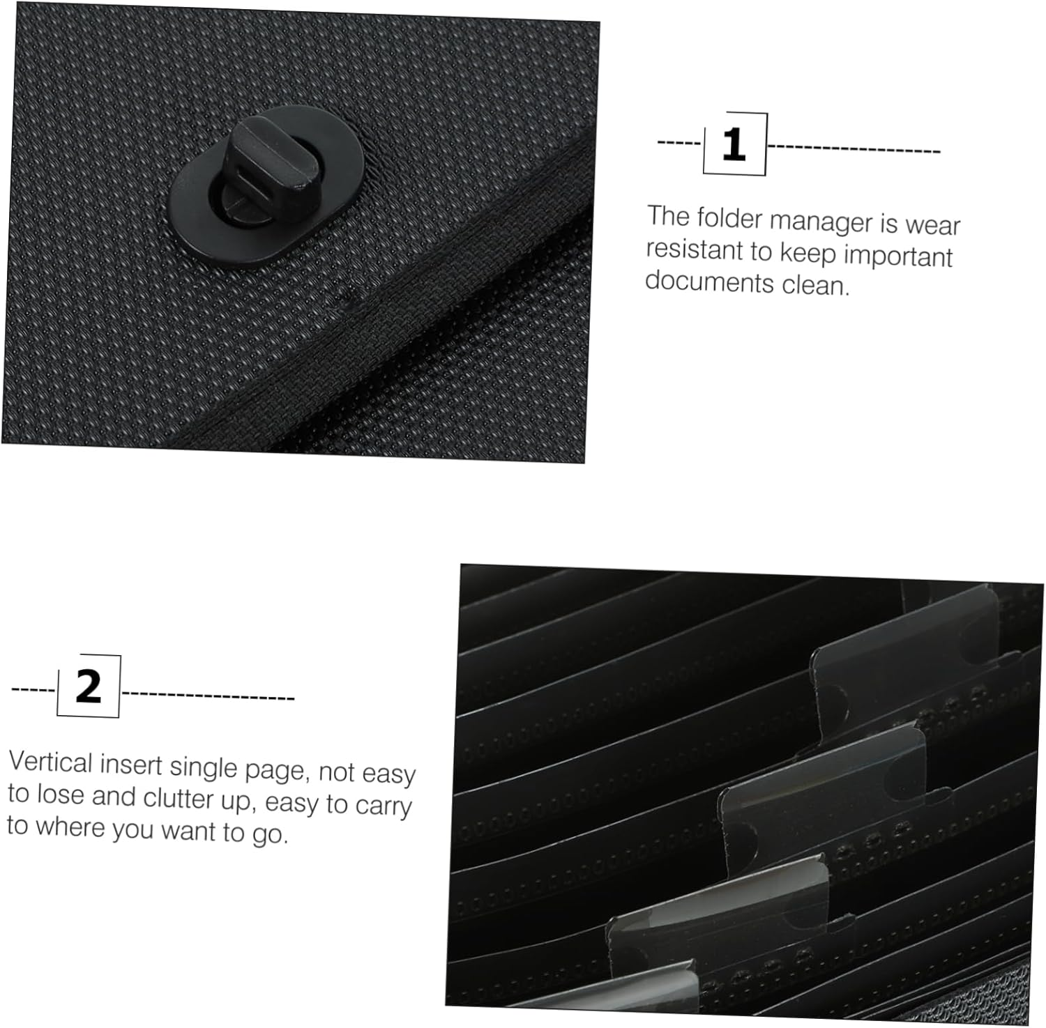 Abaodam Capacity Expanding File Folder Portable Document File Organizer Pockets for Sorting and Storing Papers Office Document Bag image number 4