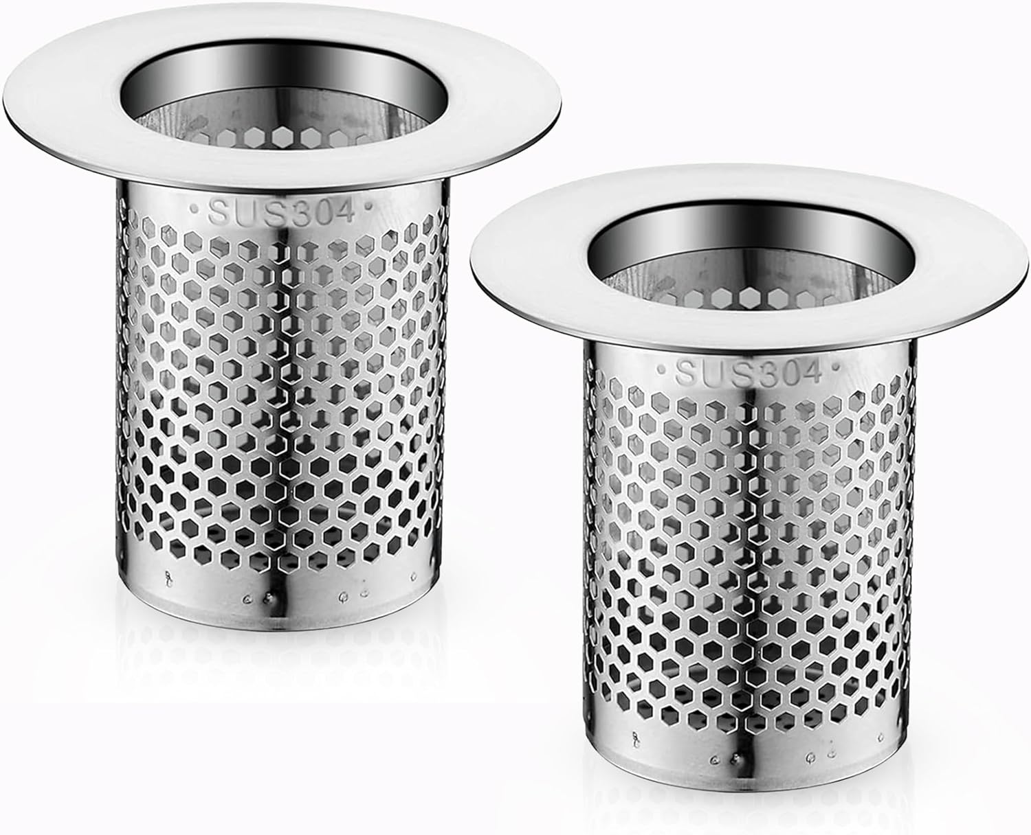 Stainless Steel Drain Strainers 6 X - 7 X 0.7 Cm, Hair Strainer Shower & Bathtub, Practical for Drains, Rustproof Drain Filter, Set of 6 Reusable Strainers image number 3
