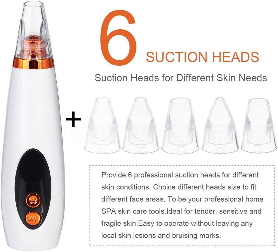 Leona Co 6 in 1 Blackhead Remover Pore Vacuum, Facial Pore Cleaner-3 Suction Power, 6 Probes, USB Rechargeable Blackhead Vacuum Kit Electric Acne Extractor Tool for Women image number 1