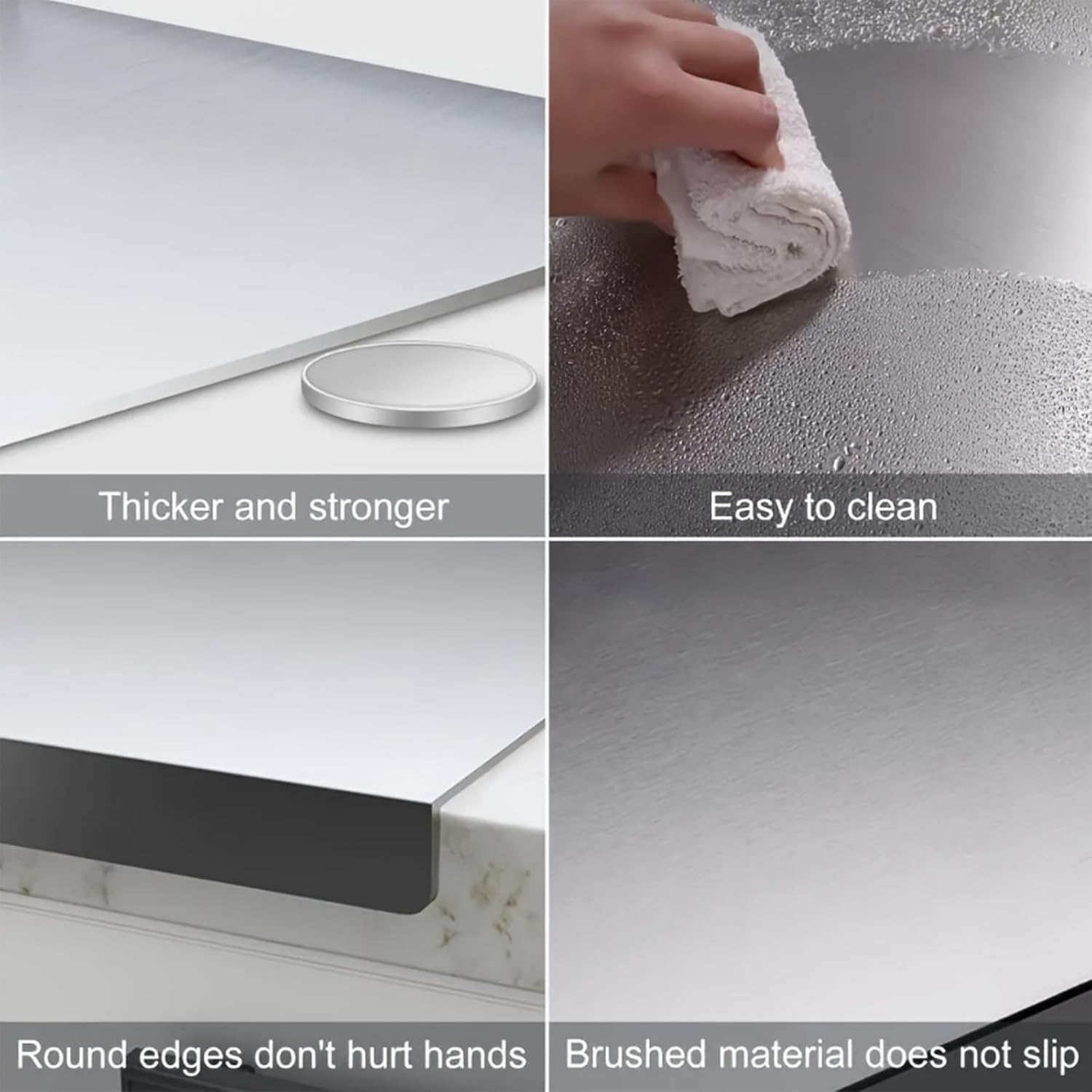 Cutting Boards,304 Stainless Steel Cutting Chopping Board Large,80 Cm X 50 Cm Heavy Duty Double Sided Cutting Board for Meat Cheese Vegetable Fruit Baking Pastry image number 5