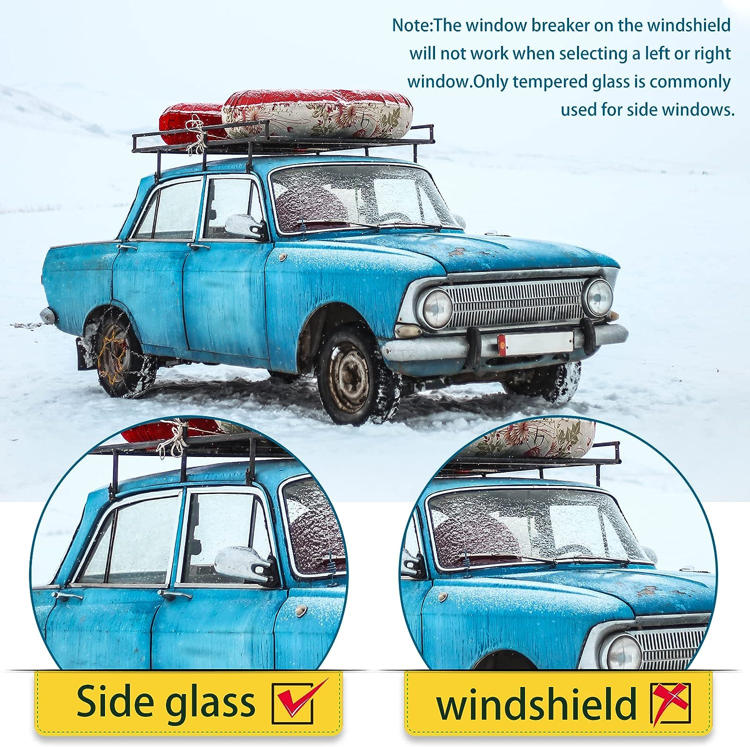 Savita 4Pcs Bracelet Car Window Breakers, Wrist Strap with Tungsten Carbide Bead Survival Emergency Escape Tool Car Safety Glass Breaker Bracelet (2 Black, 2 Red) image number 4