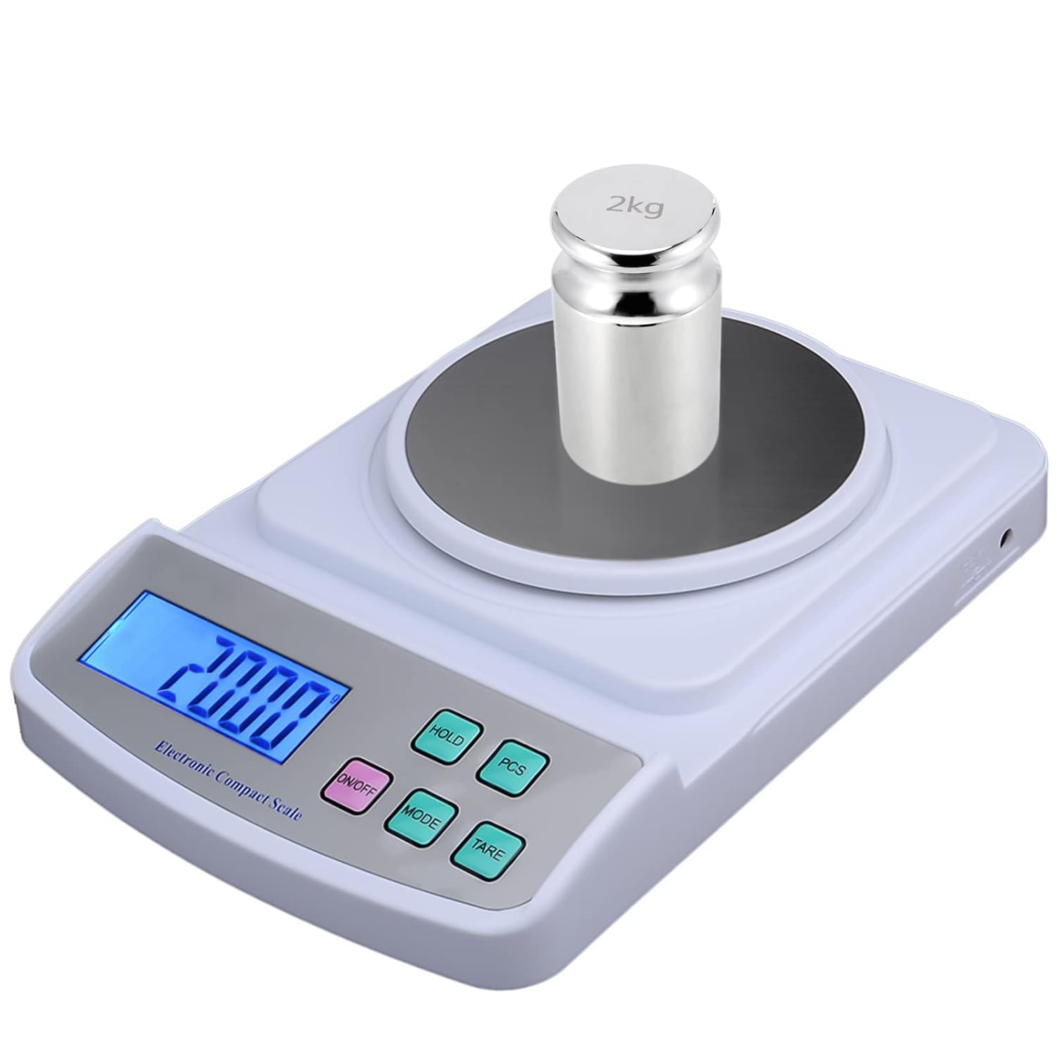 SINJEUN 2 Kg Calibration Weight, 2000 Kilogram Precision Steel Calibration Weight with Storage Case, Chrome Finish Calibration Weight for Digital Scale image number 1