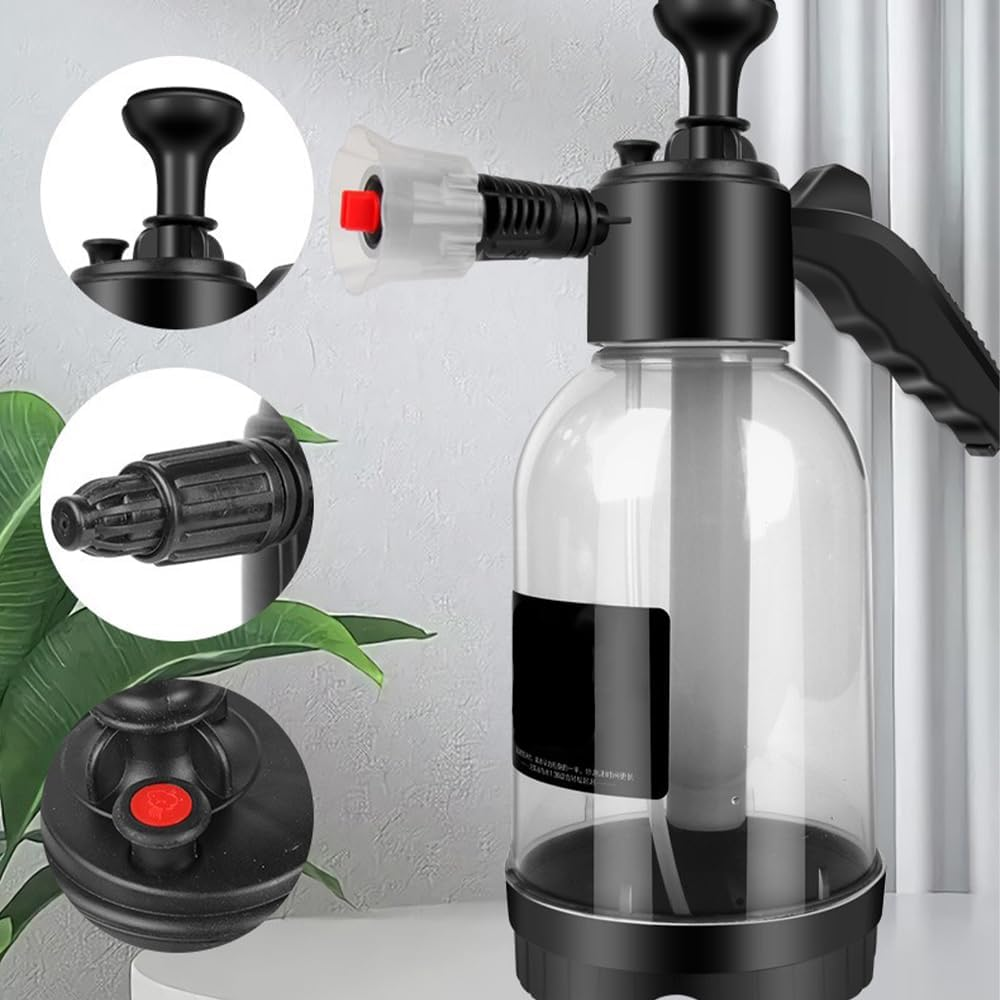 MTSDM Foam Sprayer, 2L Multipurpose Portable Car Wash Pressure Spray Bottle, Large Capacity Pump Sprayer with Two Nozzles Options, Pump Sprayer for Car Detailing & Washing and Garden Watering image number 6