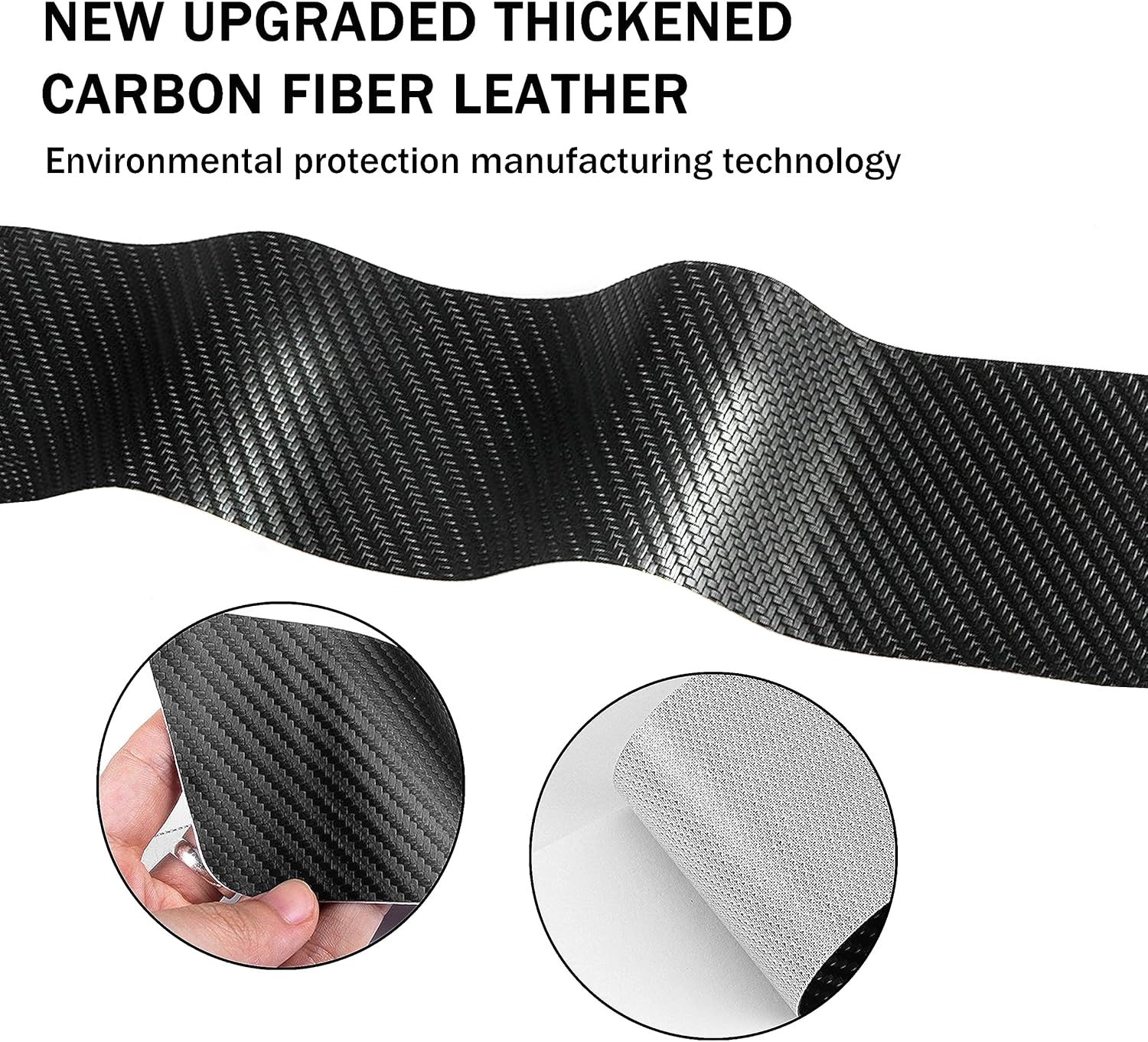 YOSRTER 5PCS Door Sill Guard Decoration Stickers Universal Fit to All Cars Fiber Leather Door Sill Protector（White/Gray/Dark Gray） - Red Trim And White Trim image number 7