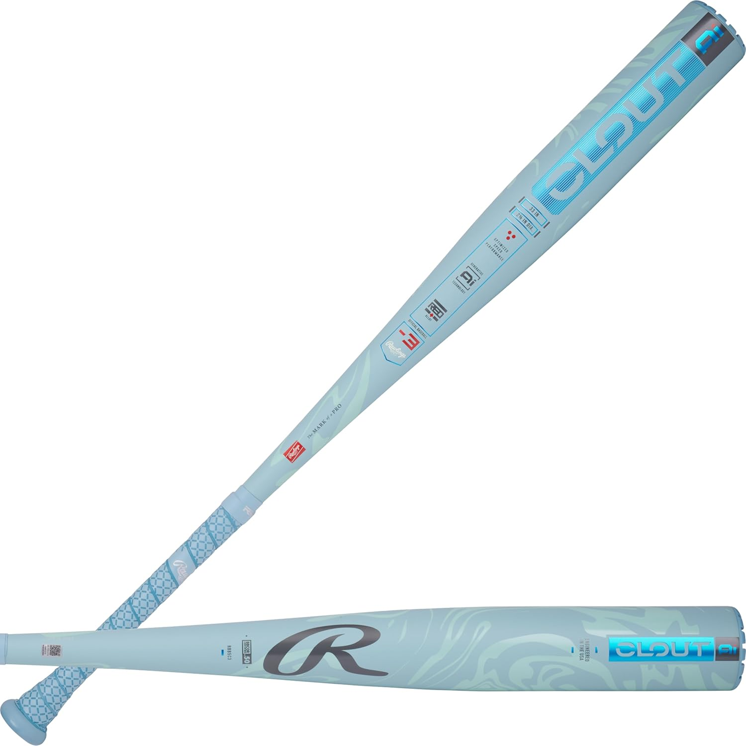 Rawlings | 2025 | Clout AI Baseball Bat | BBCOR | -3 Drop | 2 5/8" Barrel | 1 Pc. Alloy