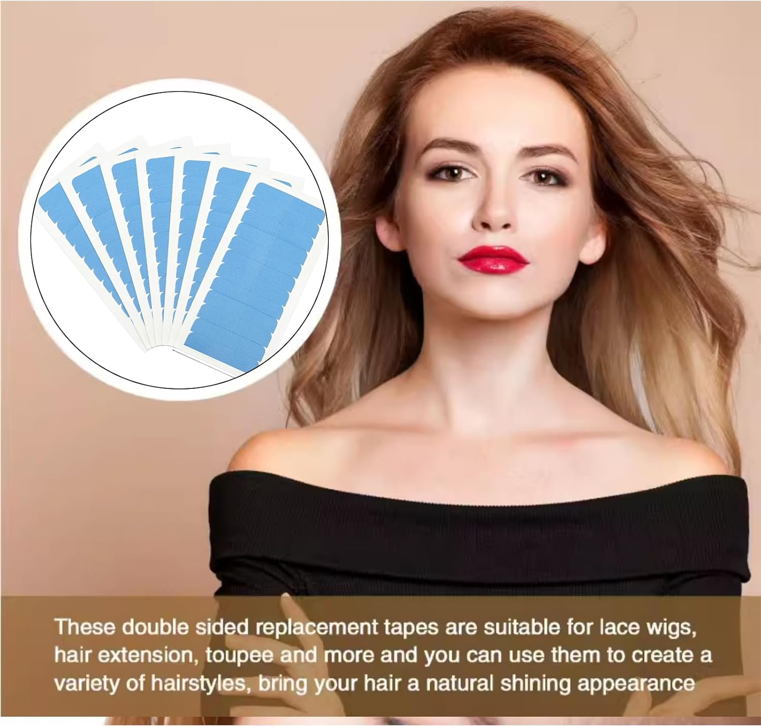 BGENHPON 120 Pieces Hair Extension Tape Double Sided Smart Tabs for Tape Hair Extensions Professional Grade No Residue Bonding Tapes for Easy Replacement 4Cm*0.8Cm image number 4