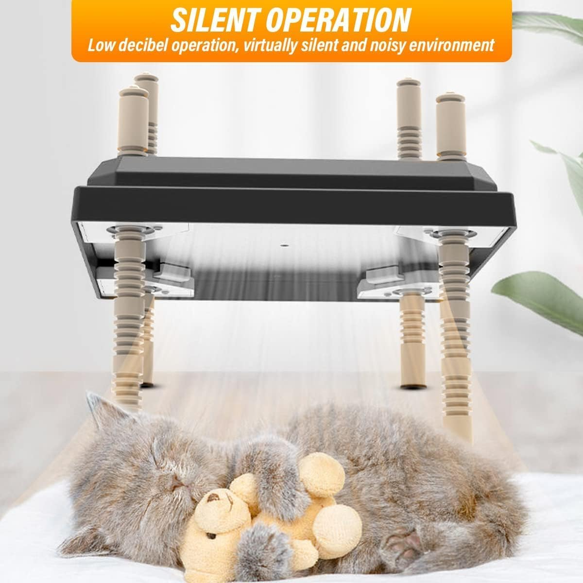 Brooder Heater for Chicks, 25 * 25Cm for 15 Chicks Heating Plate with Adjustable Height and Angle 15W Chicken Brooder Warm like Mother Hen (Black) - Orange image number 4