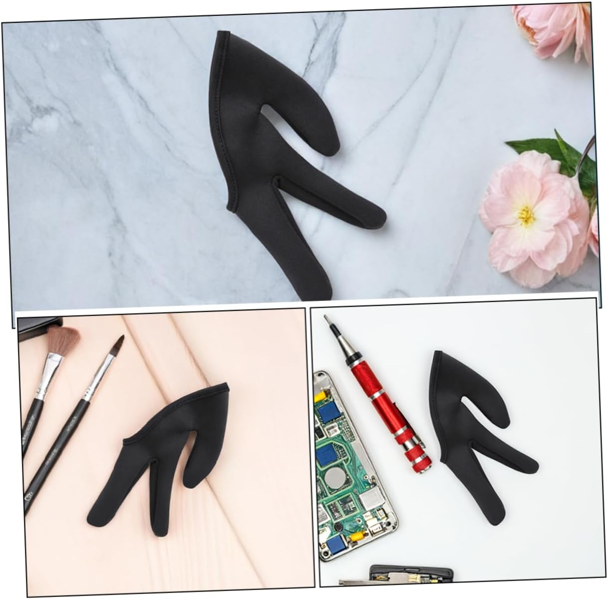 Heat Resistant Curling Wand Gloves 2Pcs Three Finger Covers for Hair Styling Straightener Protection Suitable for Home and Salon Use