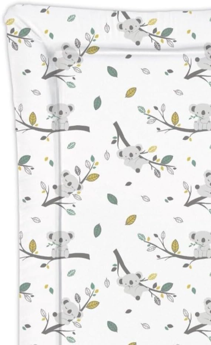 Deluxe Koala Bear Print Changing Mat, Large Waterproof, Easy Wipe, Soft Padded Premium Travel Friendly Change Mat, White image number 5