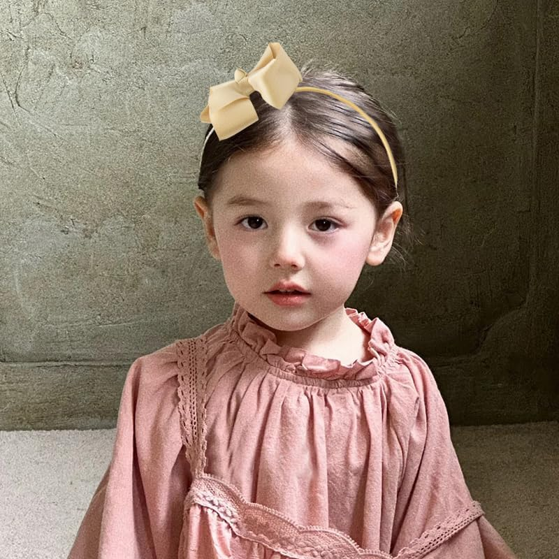 Christmas Big Bow Headband for Girls Gold Bow Hair Accessories Bowknot Gold Headband Large Bow Hair Band for Girls Kids Ribbon Hair Hoop Gold Bows for Girls Hair Cute Christmas Headband Bows for Girls image number 1
