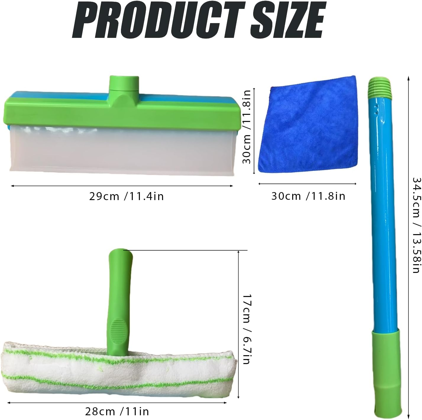 Window Cleaning Kit Squeegee Silicone Window Squeegee Kit 3 in 1 Window Cleaning Scraper for Shower Glass Mirror Door Car Effective Glass Cleaning Tool