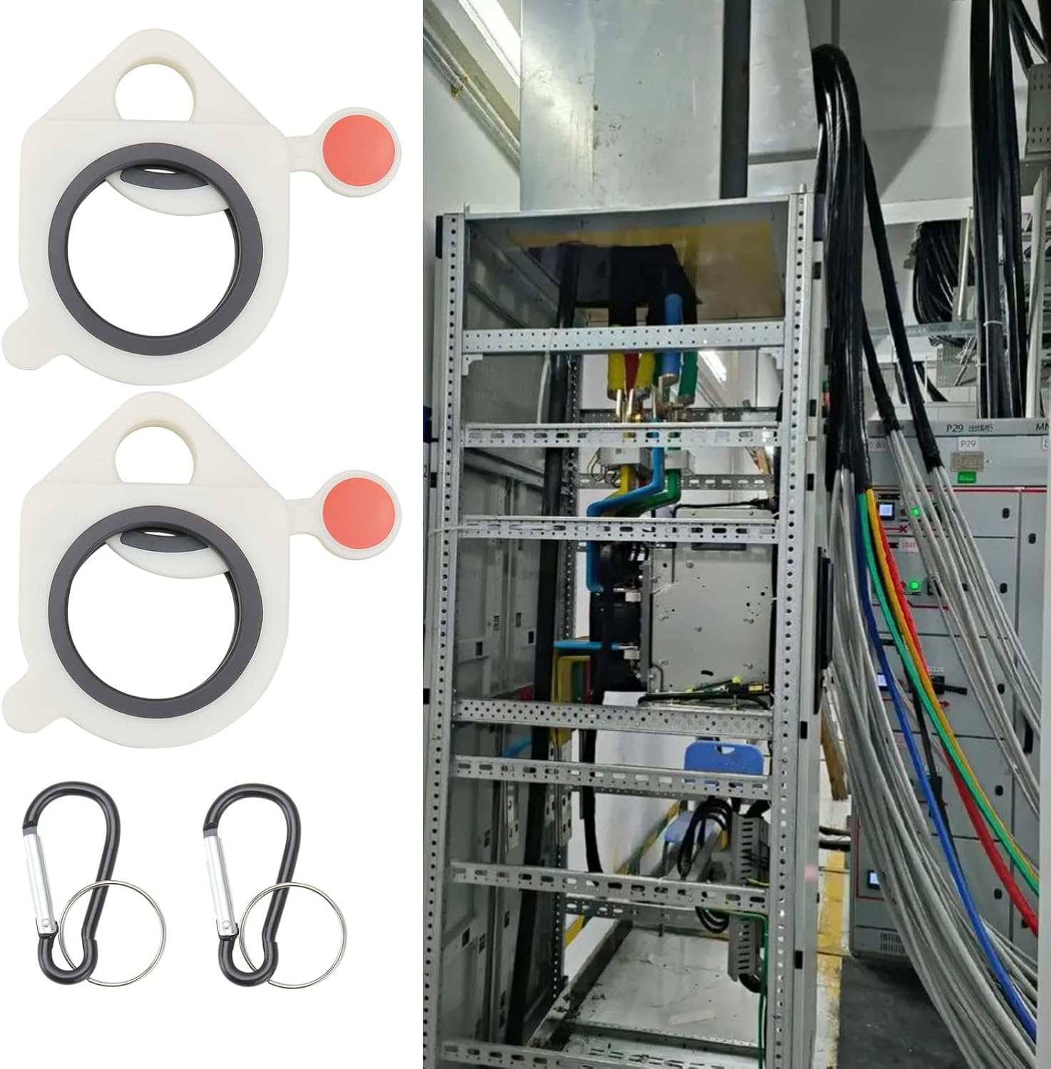 Emagtech 2Pcs Zipper Zip Tie Luminous Organizer Bracket Plastics Cable Tie Bracket 9X8.5Cm Suitable for Organizing and Tracking Wires and Cables