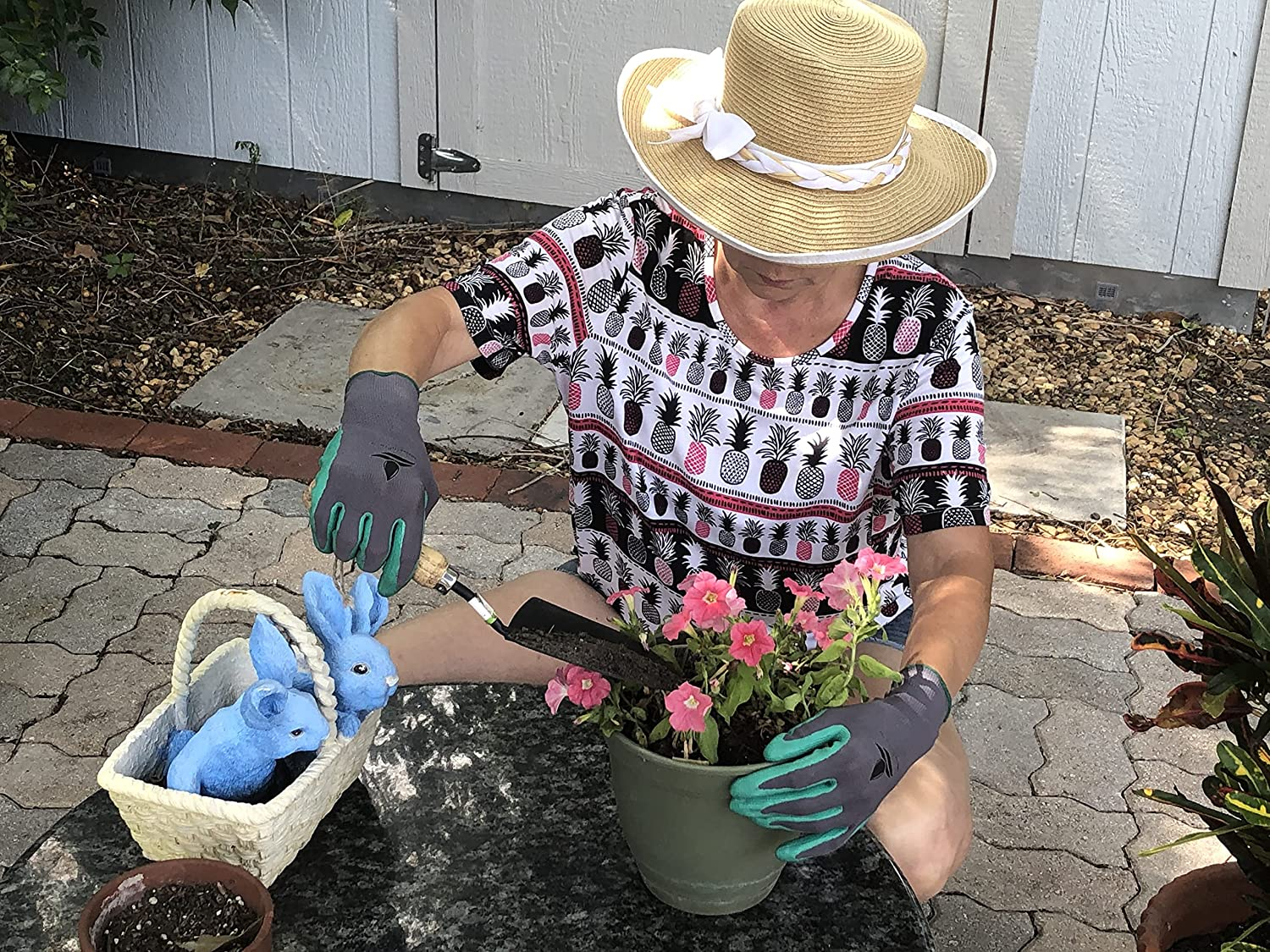 Garden Gloves for Women and Men - (2 Pairs per Package) - Super Grippy with Special Protective Coating against Cuts for Gardening - Fishing - Auto and Work Activities S,M,L Sizes image number 1