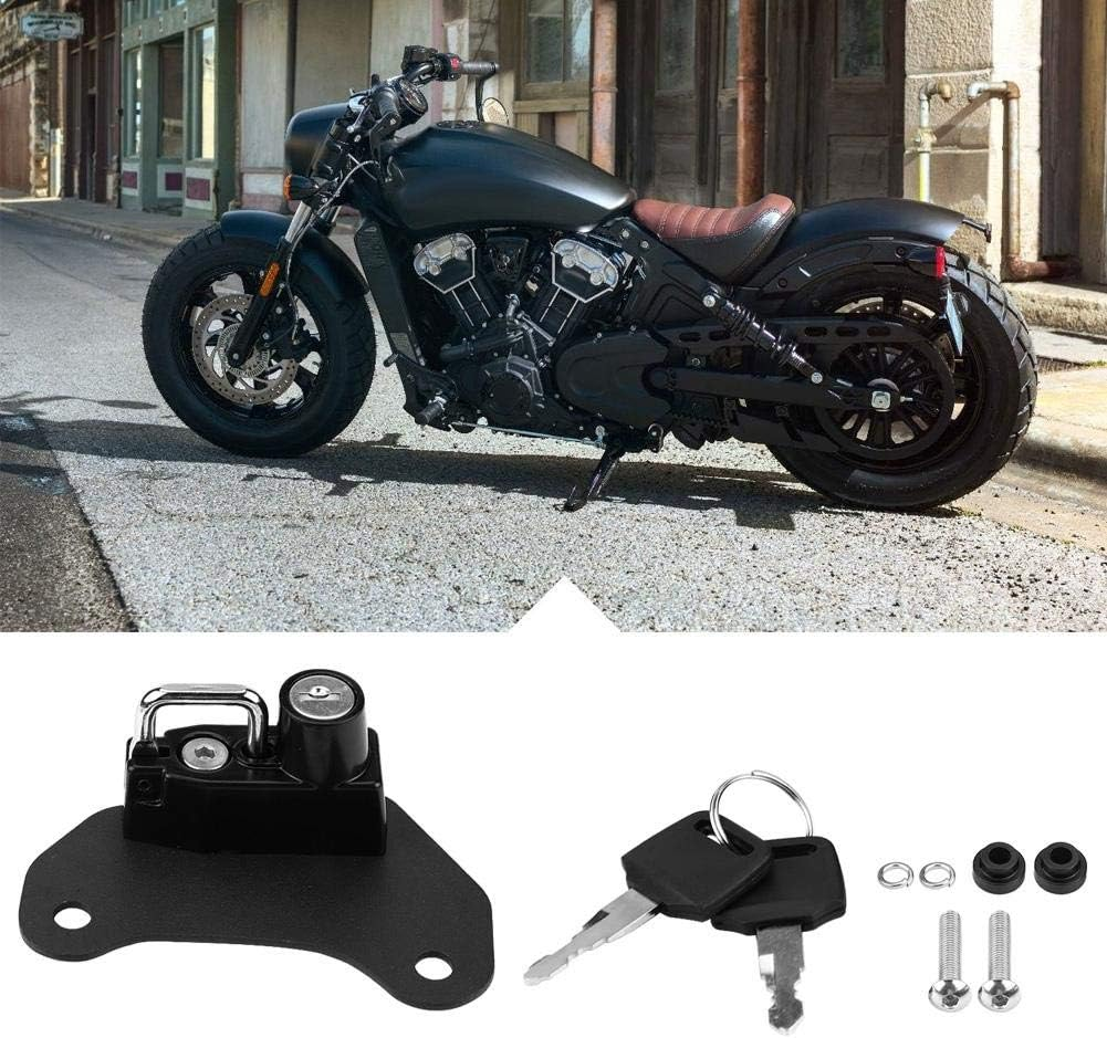 For Indian Scout Bobber Accessories 2021 Motorcycle Helmet Lock,Aluminium Alloy Lock Mount Hook with 2Pcs Keys for 2015-2018,11 * 5.3 * 4.3Cm/4.3 * 2.1 * 1.7In(Black) image number 3