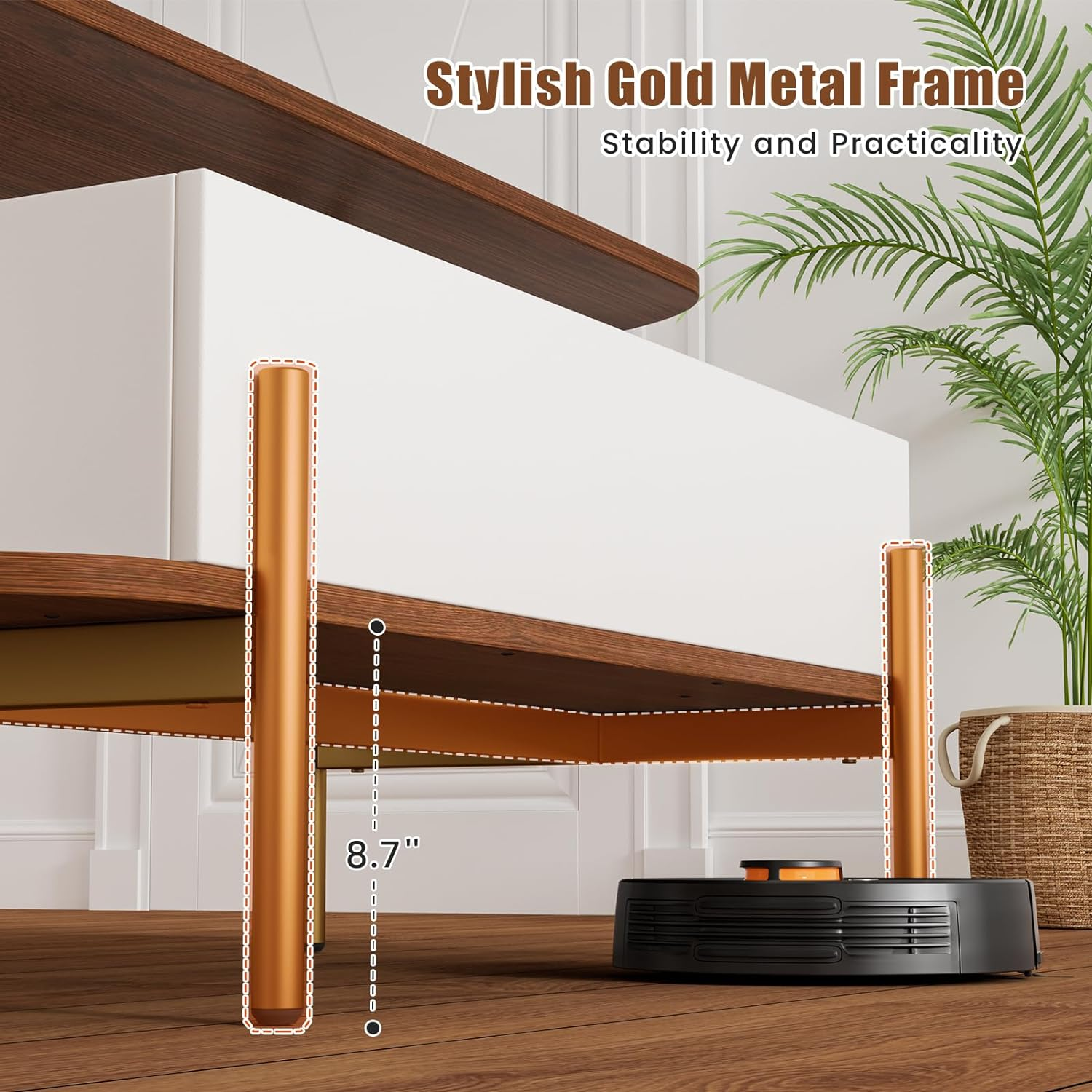 ALLSTAND 48" Oval Lift Top Coffee Table with Storage Metal Legs & Large Hidden Compartment, Coffee Table with Lifting Top with Open Shelf, Lift Coffee Table with Wooden Lift Tabletop for Living Room image number 6