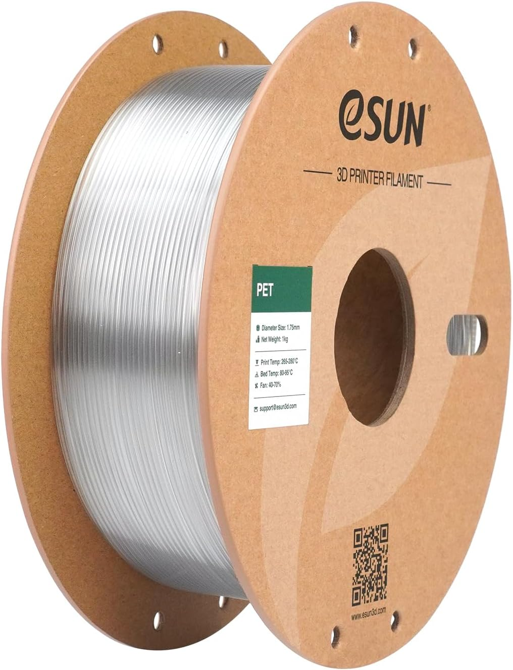 Esun Basic PETG Filament 1.75Mm, 3D Printer Filament PETG, Dimensional Accuracy +/- 0.05Mm, 1KG Spool (2.2 LBS) 3D Printing Filament for 3D Printers,Solid White