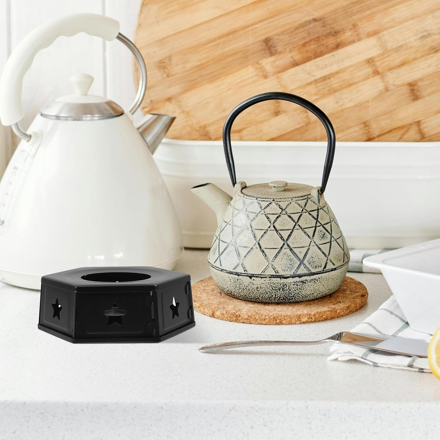 Jojofuny Portable Stainless Steel Teapot Warmer with Detachable Base Hollow Tea Heater for Home Coffee and Tea for Kitchen Use image number 1