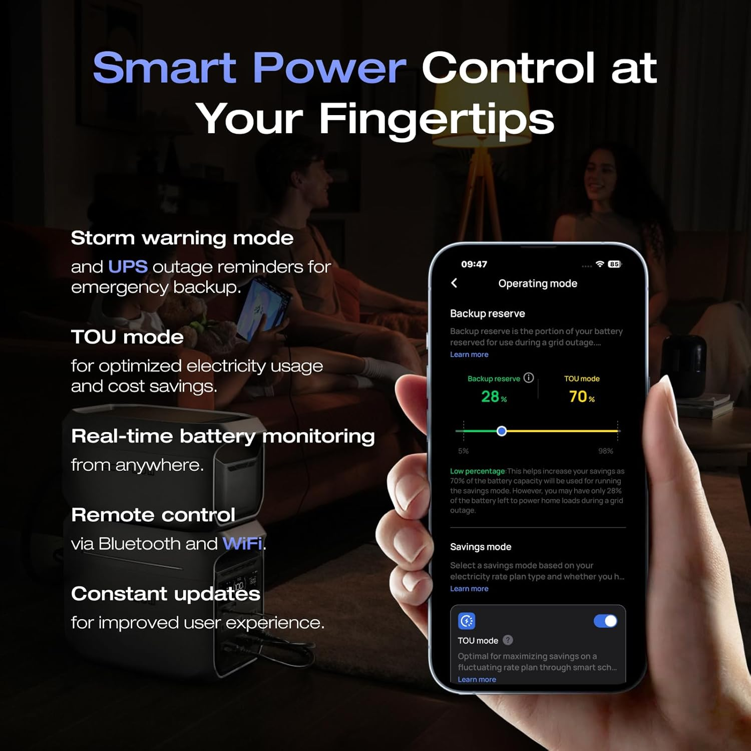 EF ECOFLOW DELTA 3 plus Portable Power Station, Solar Generator (Solar Panel Optional) with 1000W Solar Input, Electric Generator with UPS, 1024Wh LFP Battery for Home Backup, Camping&Rv image number 6