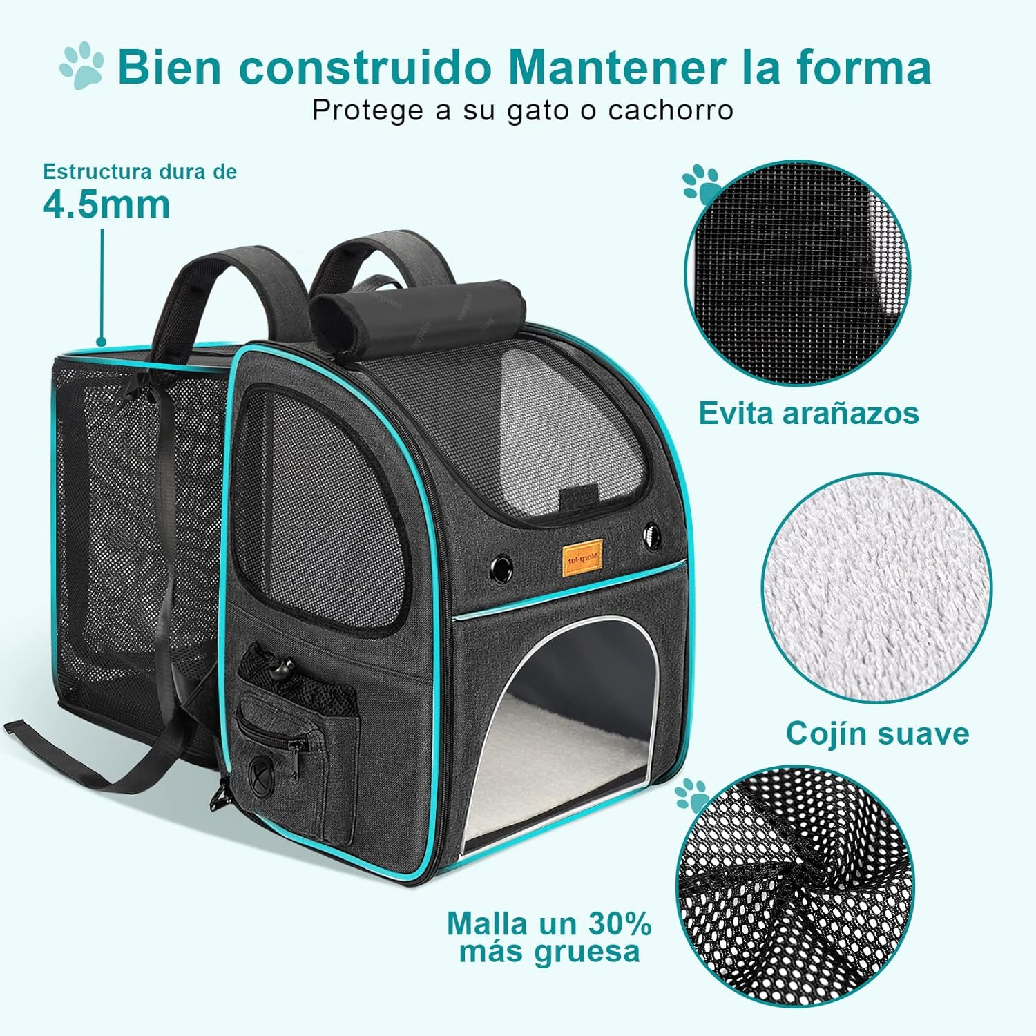 Pet Carrier Backpack, Morpilot Expandable and Foldable Cat Backpack with Breathable Mesh, Waterproof and Durable Dog Backpack for Cats and Small Dogs up to 8 Kg image number 1