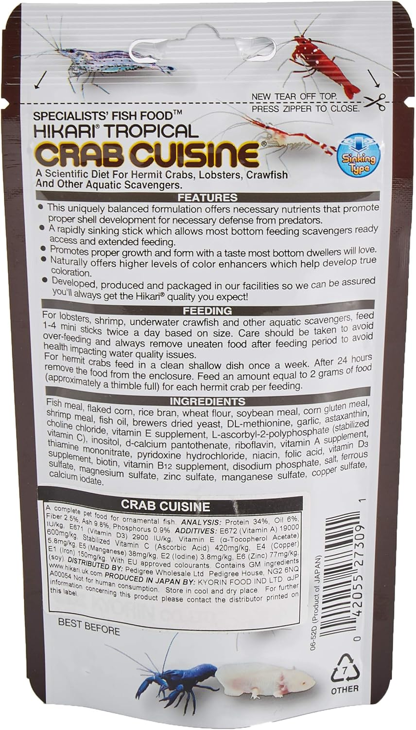 Hikari USA SHK27309 Crustaceans Crab Cuisine Mineral Enriched Sticks, 50Gm image number 3