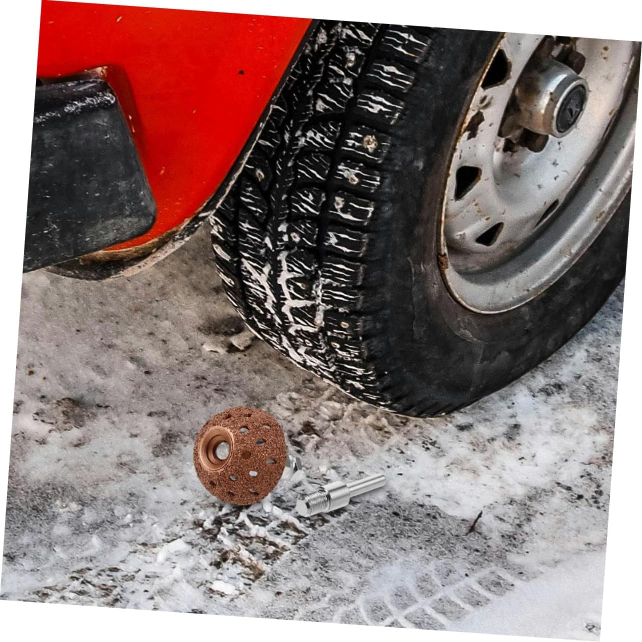 Garneck 3Pcs Tungsten Steel Bowl Type Grinding Tire Buffing Wheel for Tire Repair Includes Low-Speed and High-Speed Rods Grinding Pad Accessories image number 4