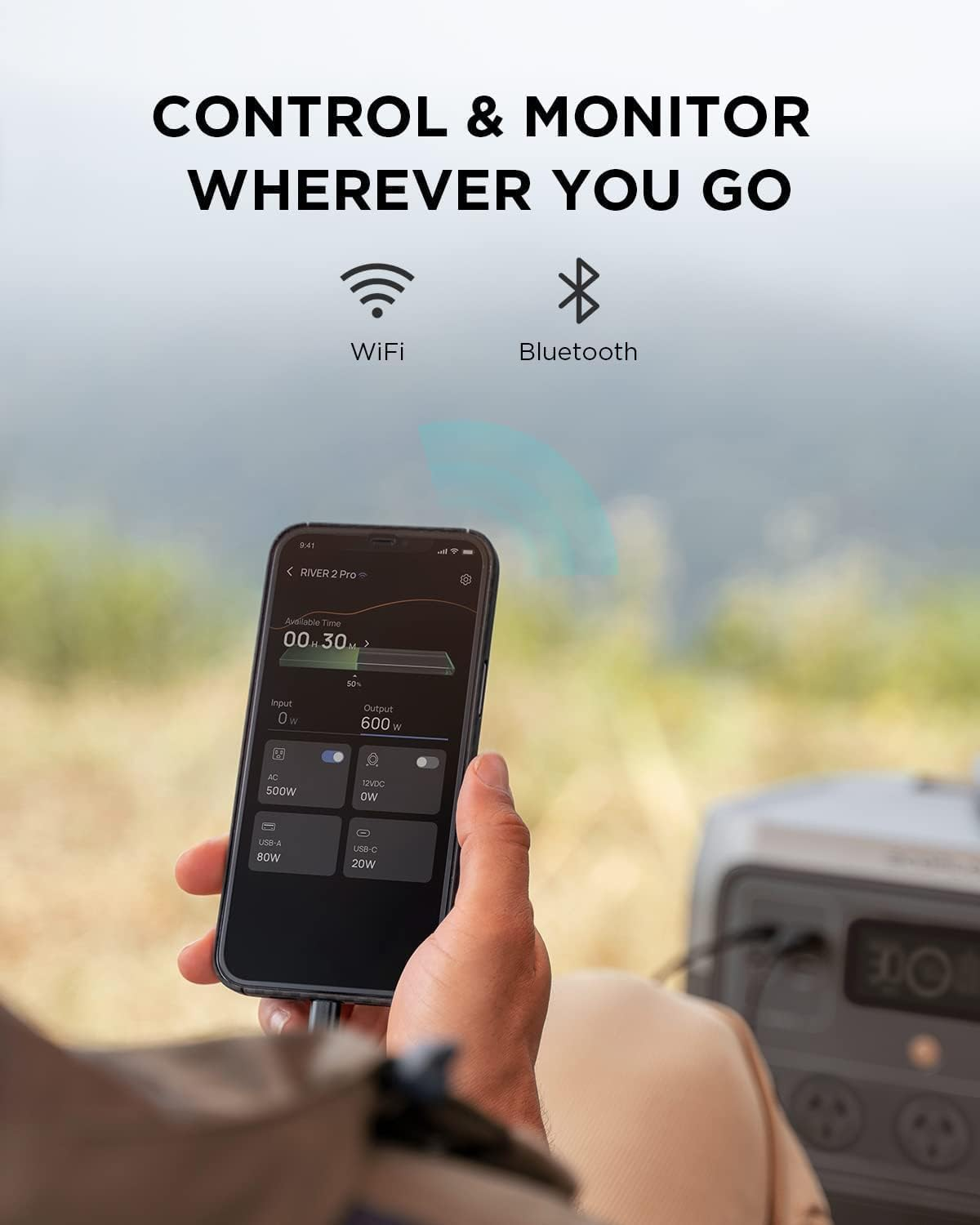 EF ECOFLOW Portable Power Station RIVER 2 Pro, 768Wh Lifepo4 Battery, 70 Min Fast Charging, 3X800W AC Outlets, Solar Generator for Outdoor Camping/Rvs/Home Use image number 3