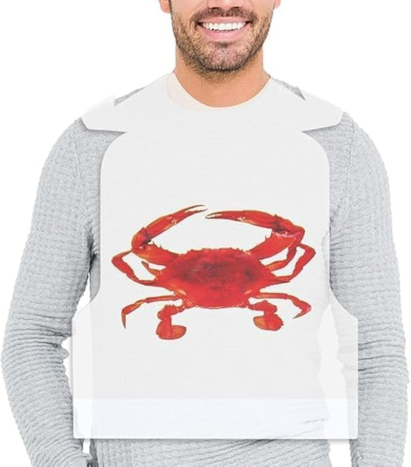 Crab Bibs 25 Pack, Disposable Lobster Bibs for Adults, Plastic Funny Bibs for Seafood Boil Party image number 3