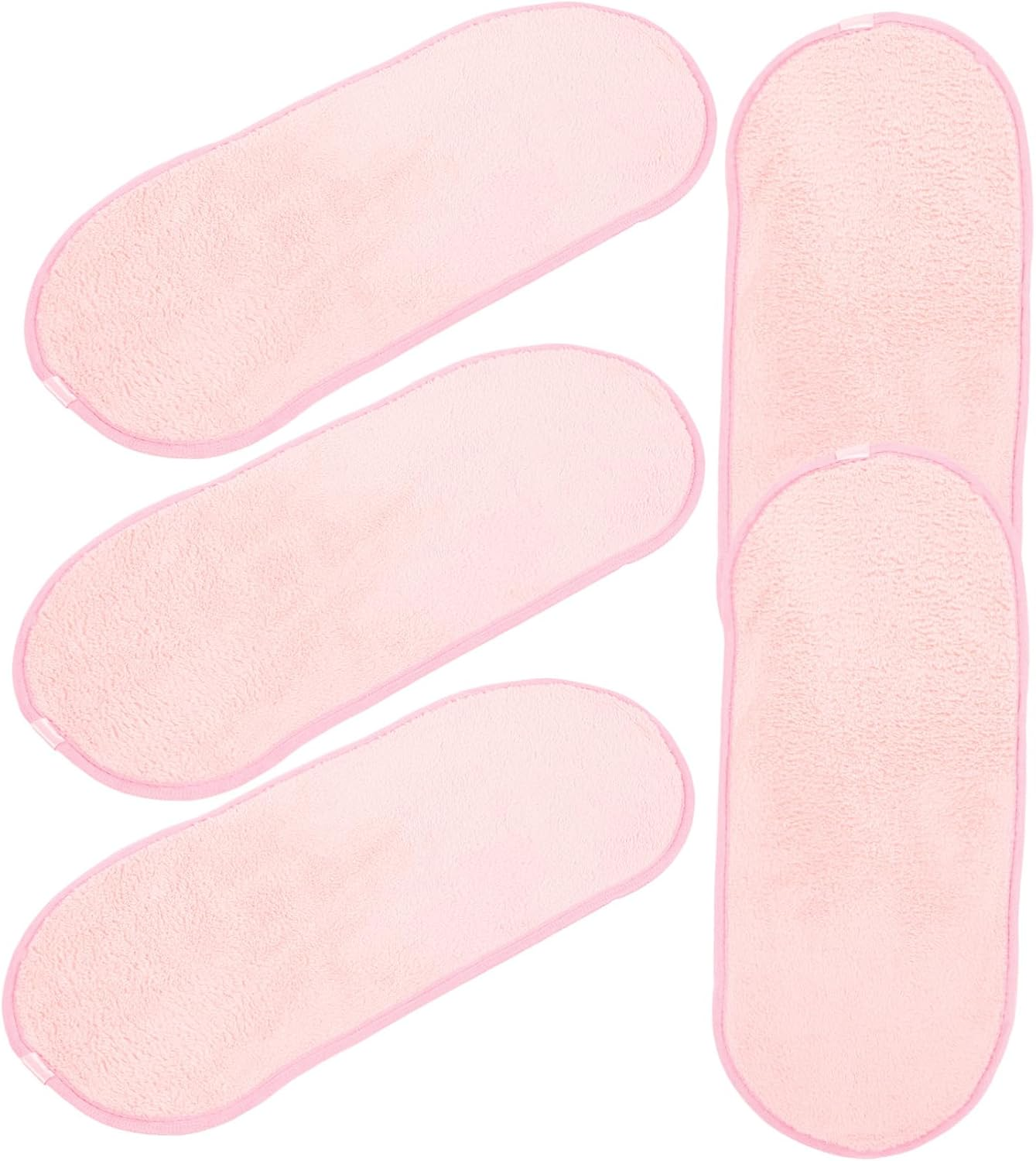 PAMINGONO 5Pcs Coral Fleece Face Towels Portable Makeup Remover Cloths Reusable Washable Face Wash Cloths for Travel Outdoor Camping in Pink image number 2