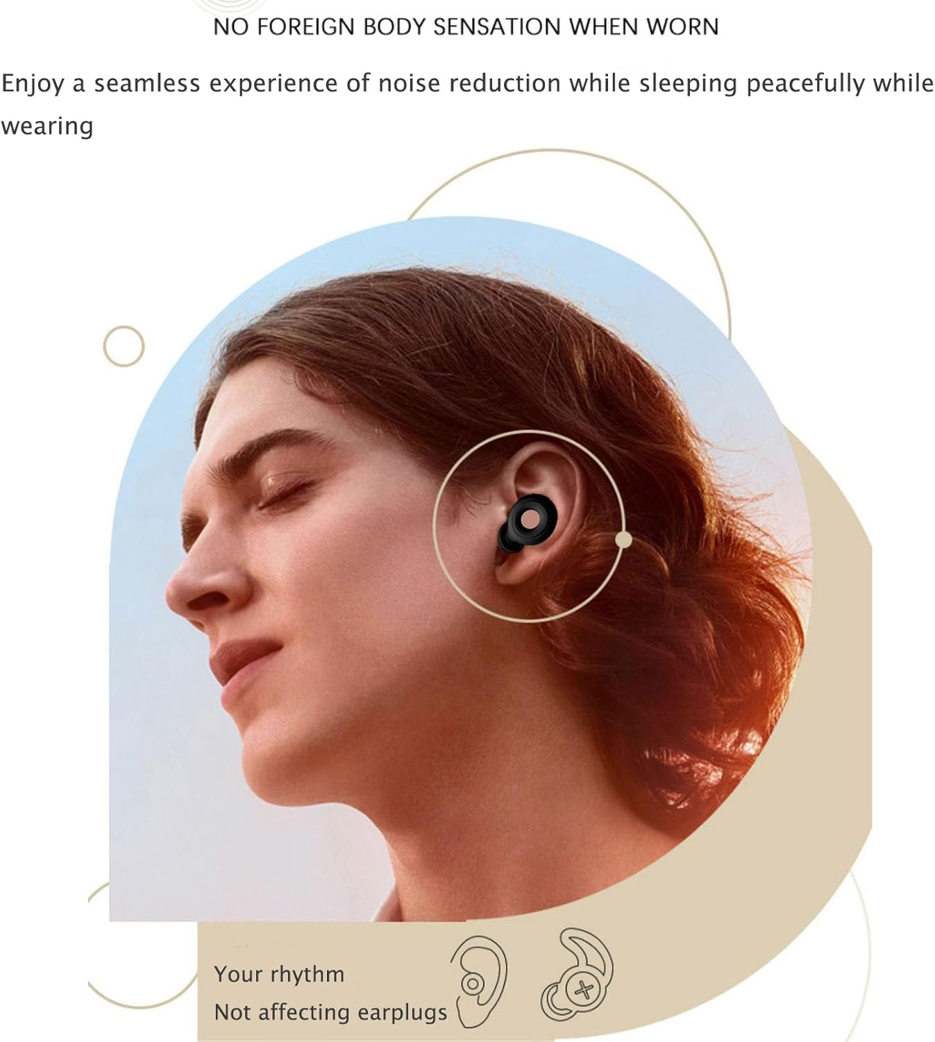 Silent Noise Cancelling Earplugs,Quiet - Ear Plugs,Reusable Hearing Protection in Flexible Silicone for Sleep,Concerts Noise Sensitivity,6 Earplug Tips (Black) image number 1