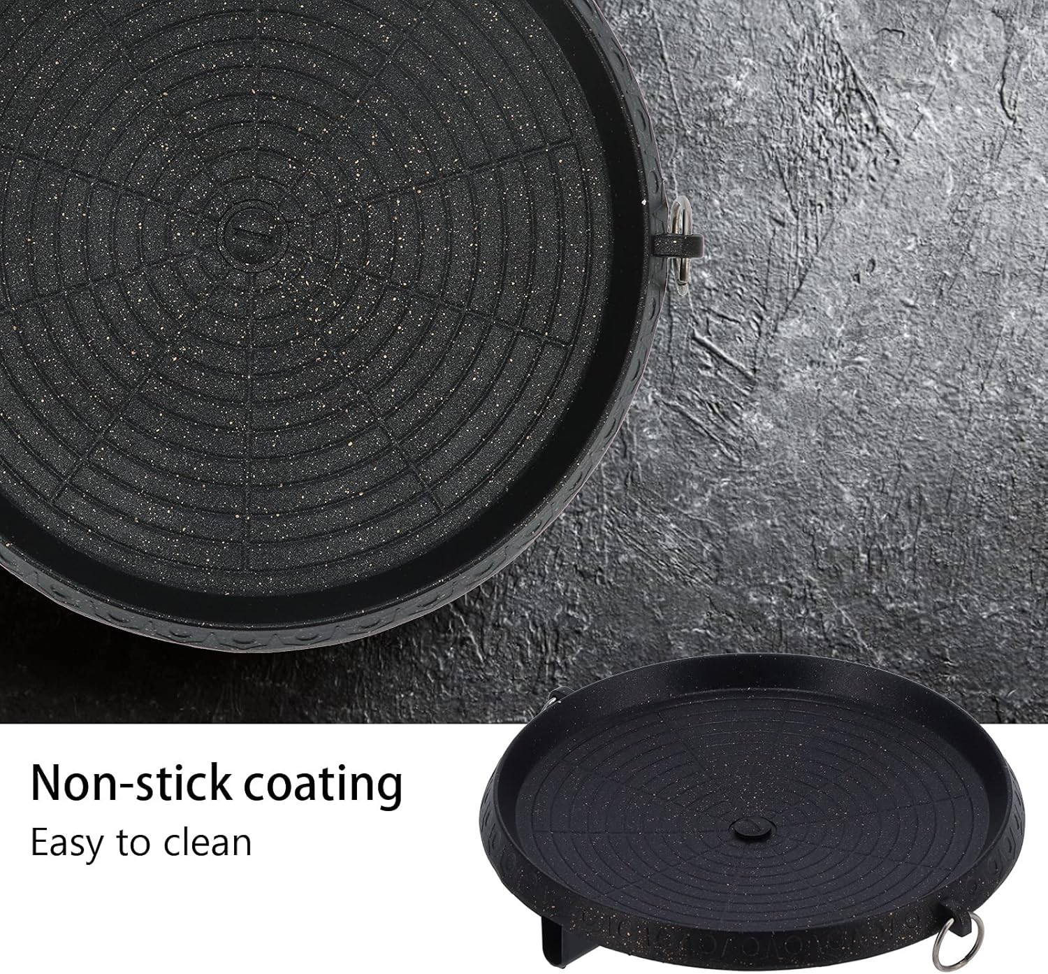 Stovetop Barbecue Grill, Non-Stick Portable Korean Style Double‑Layer Thick Multi‑Function BBQ Grill Pan with Inclined Design, Practical Barbecue Grill Plate for Indoor Outdoor Restaurant(Round A) image number 2