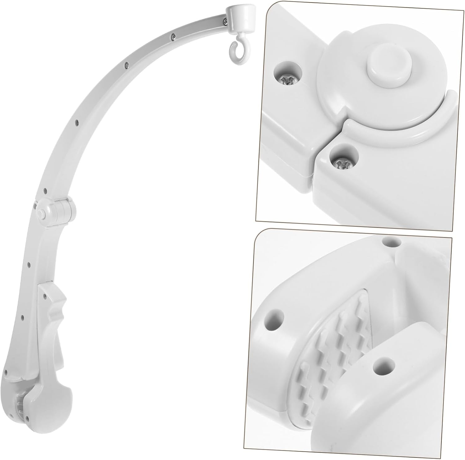 Yardwe Crib Mobile Holder Crib Mobile Hanger Arm Rotatable Wood Grain Nursery Bed Bell Stand DIY Decoration image number 4