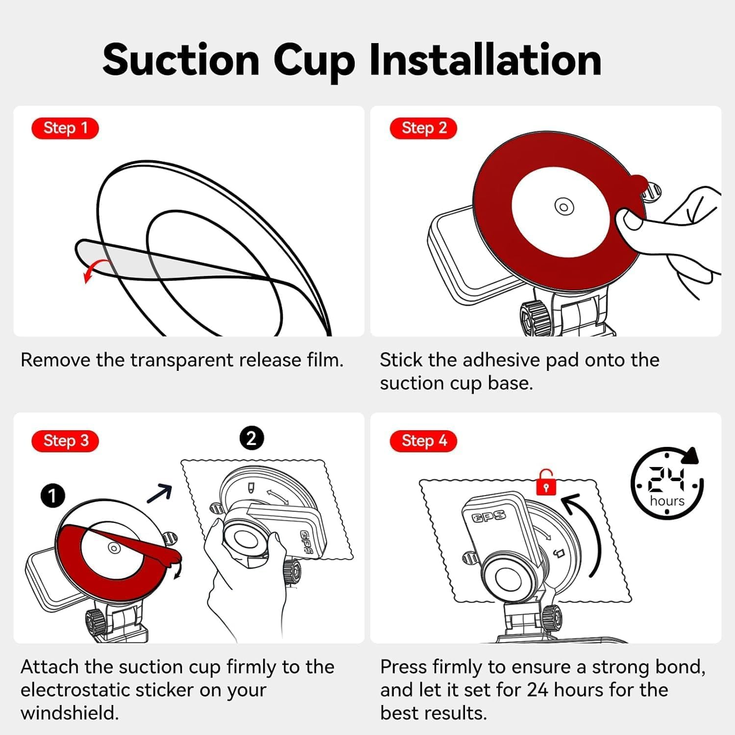 REDTIGER Suction Cup Mount F7N/F7NP/F7NT Dash Cam with GPS Module image number 4