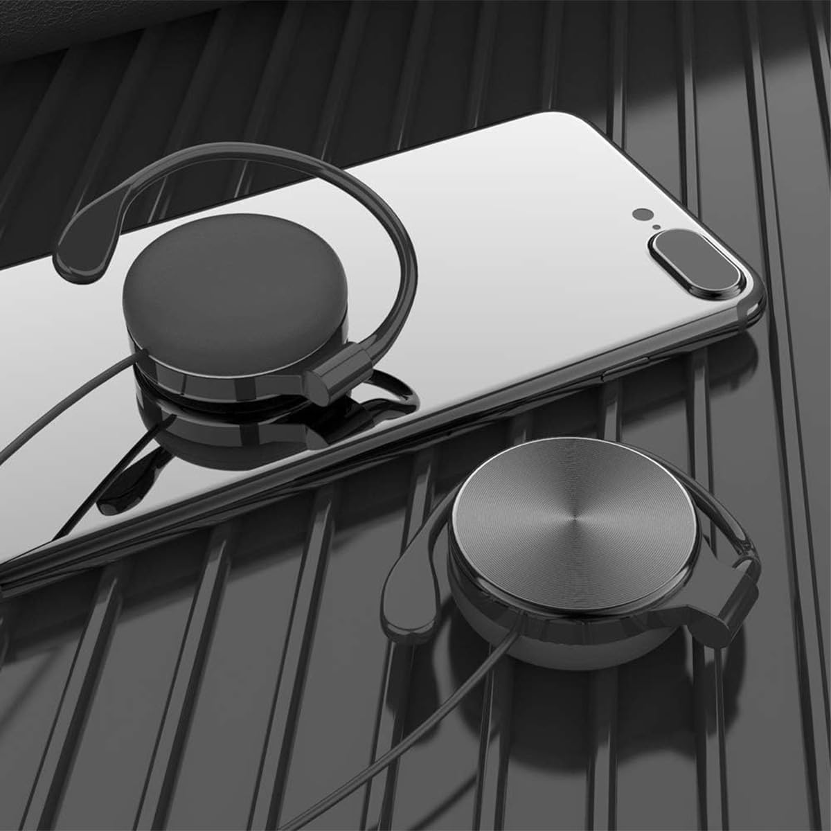 Laroal Wired Clip on Ear Headphones,Portable On-Ear Headphones with Microphone and Call Controller for Desktop Computer (3.5Mm Dual Interface) image number 4