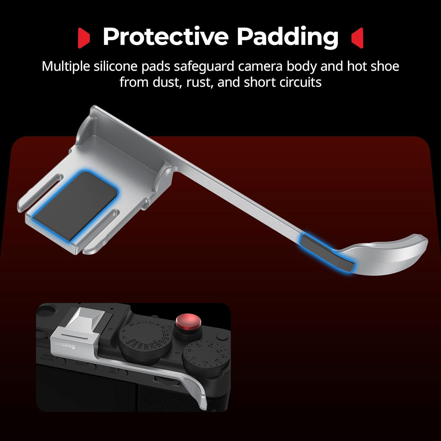 SMALLRIG Thumb Grip with Hot Shoe Cover for FUJIFILM X-E5 (Silver) - 5451