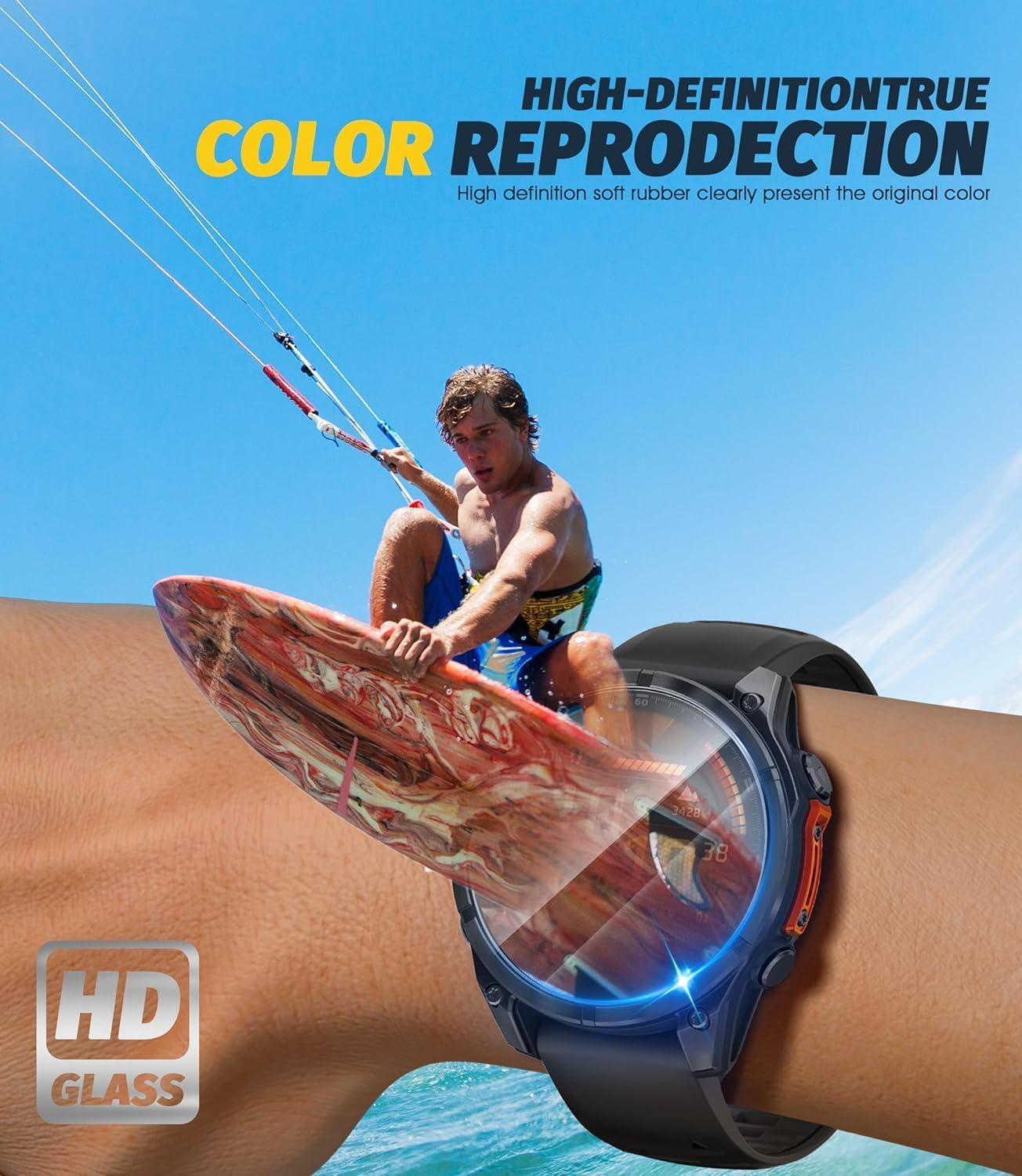 T Tersely (5 Pack) 9H Hardness Tempered Glass Screen Protector for Garmin Fenix 8/Fenix E (47MM), Screen Protector Film Guard for Garmin Fenix 8 (47MM) image number 4