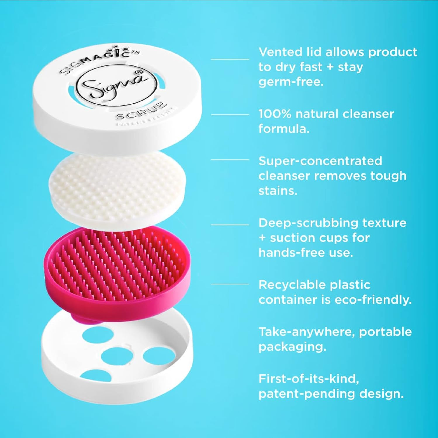 Sigma Beauty - Sigmagic Scrub - Two-In-One Makeup Brush Cleanser and Brush Care Gadget image number 6