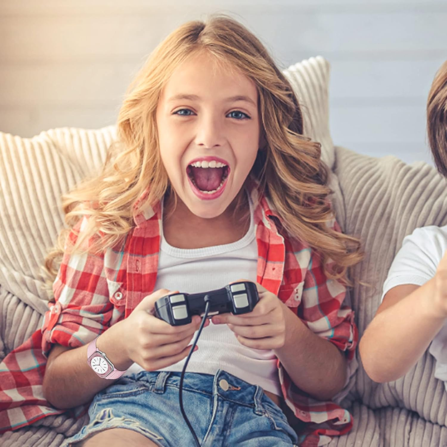 [3 Pack] Stretchy Nylon Strap Compatible with Kids Apple Watch Band, Replacement Bands for Iwatch Ultra Series 8 7 6 5 4 3 SE SE2 38Mm 40Mm 41Mm & 42Mm 44Mm 45Mm 49Mm for Boy Girl Small Wrist. image number 4