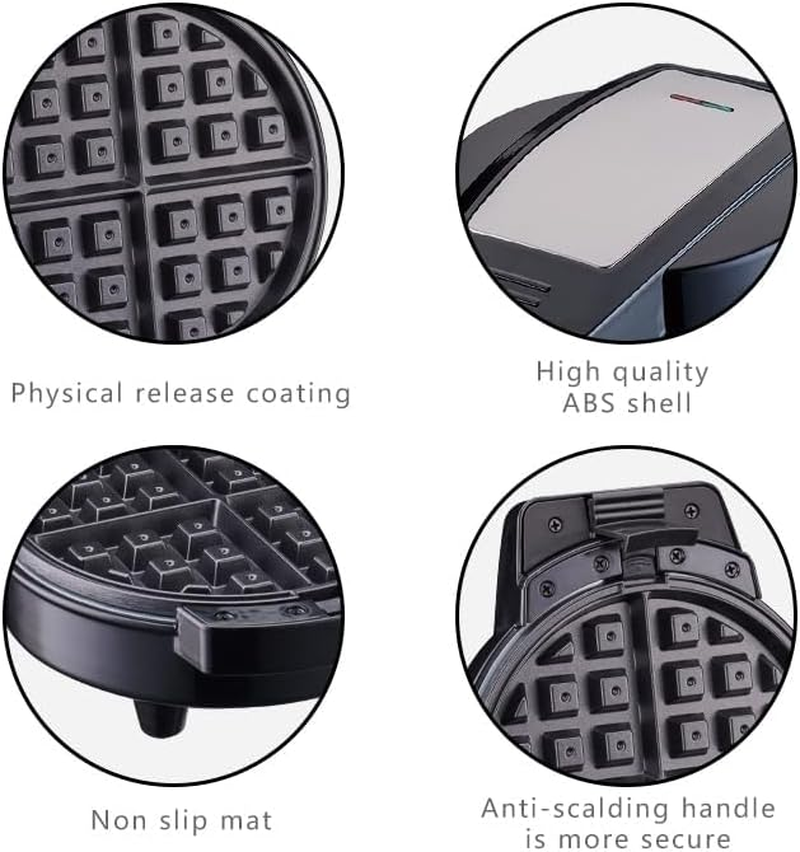 3-In-1 Electric Waffle Maker with Interchangeable Plates, Non-Stick Surface, Black image number 5