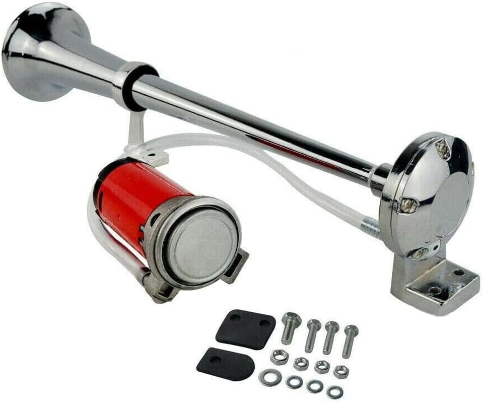 150Db Car Truck Mega Train Loud Single Trumpet Air Horn Kit DC 12V Compressor Easy Install for Trucks, Cars, Boats, Motorcycles image number 5