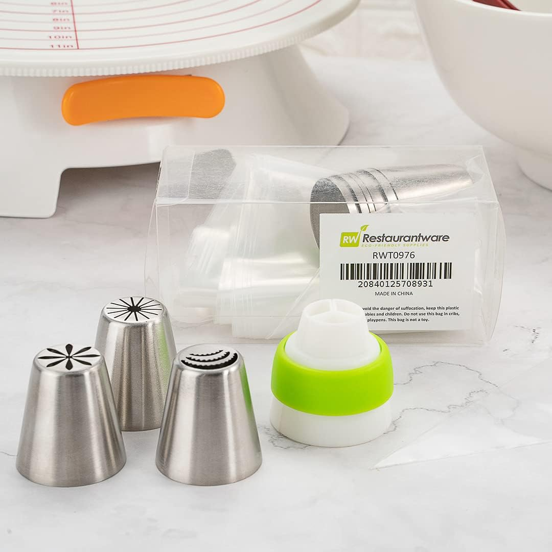 Pastry Tek Stainless Steel Russian Piping Tip Set - 20-Piece - 1 Count Box - Restaurantware image number 3